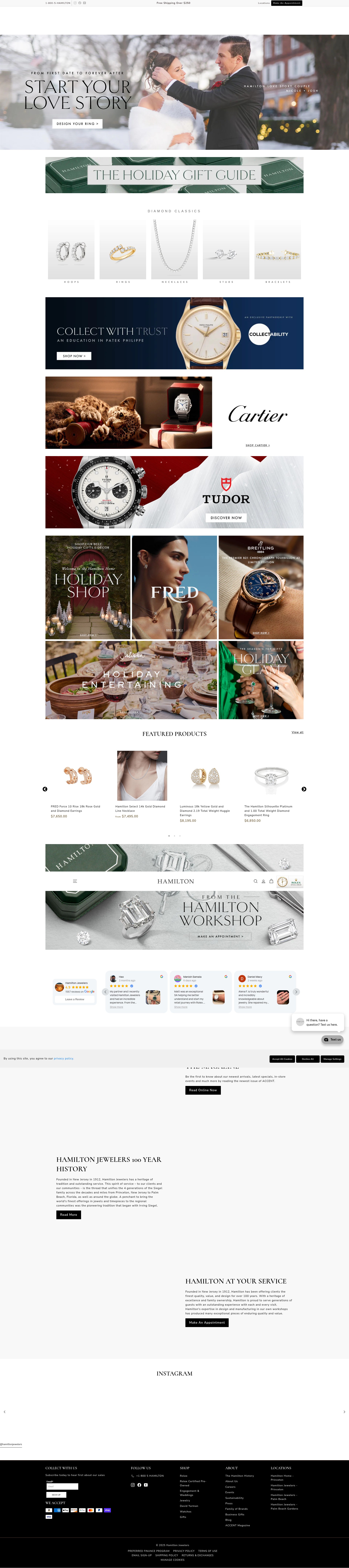 Screenshot of hamiltonjewelers.com