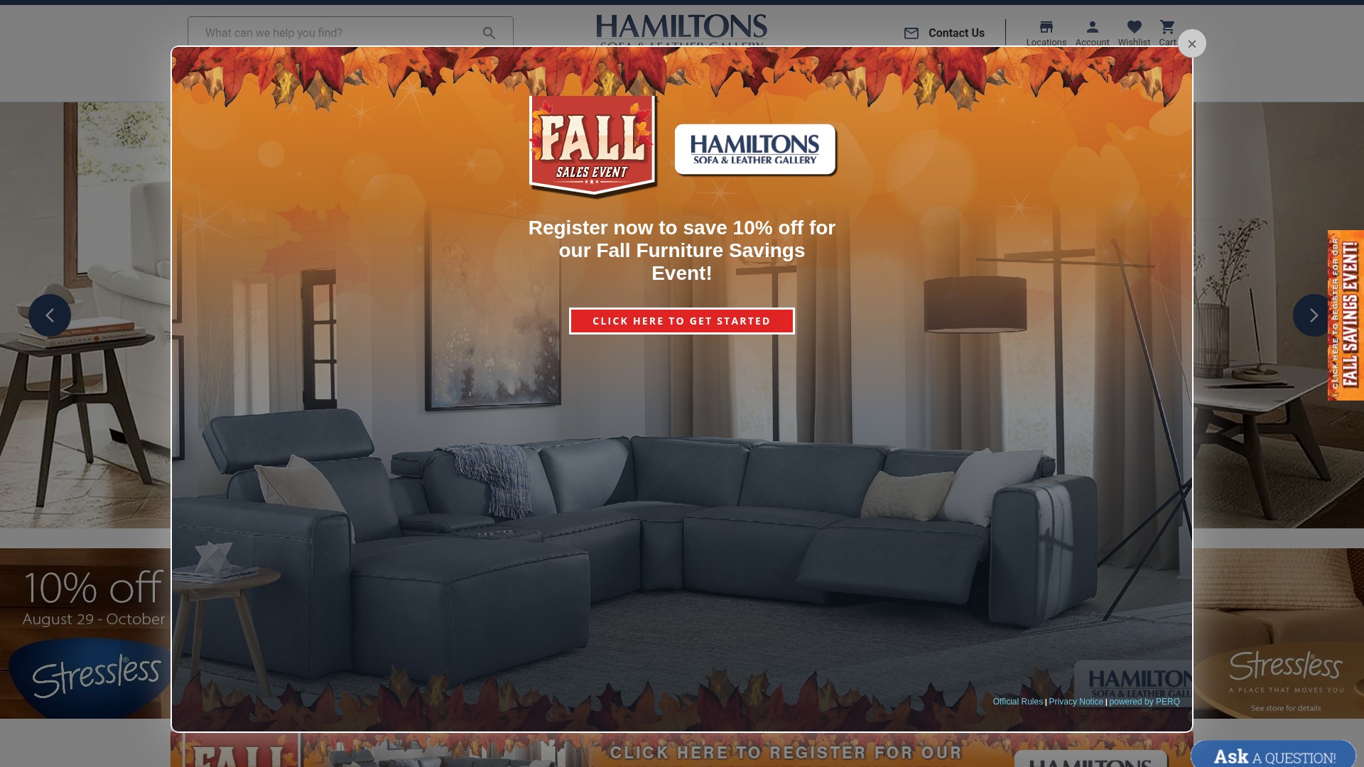Screenshot of hamiltonssofagallery.com