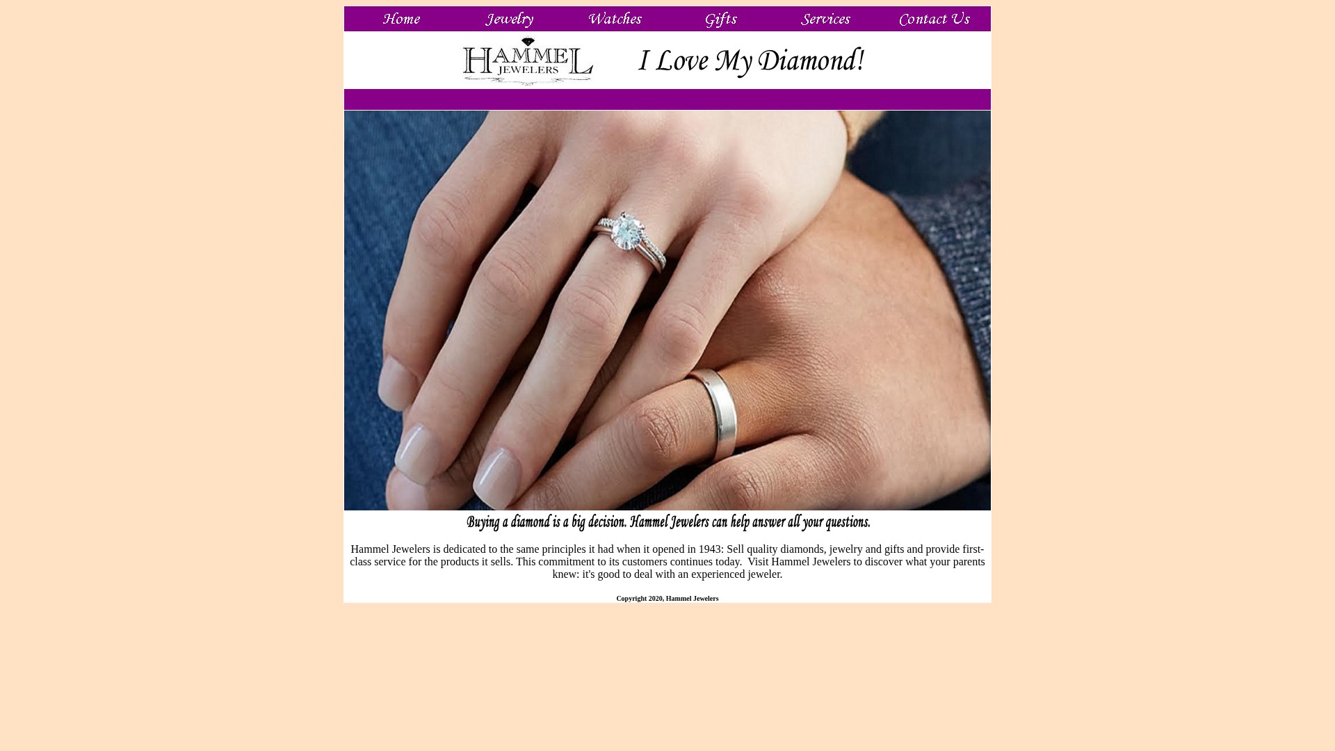 Screenshot of hammeljewelers.com