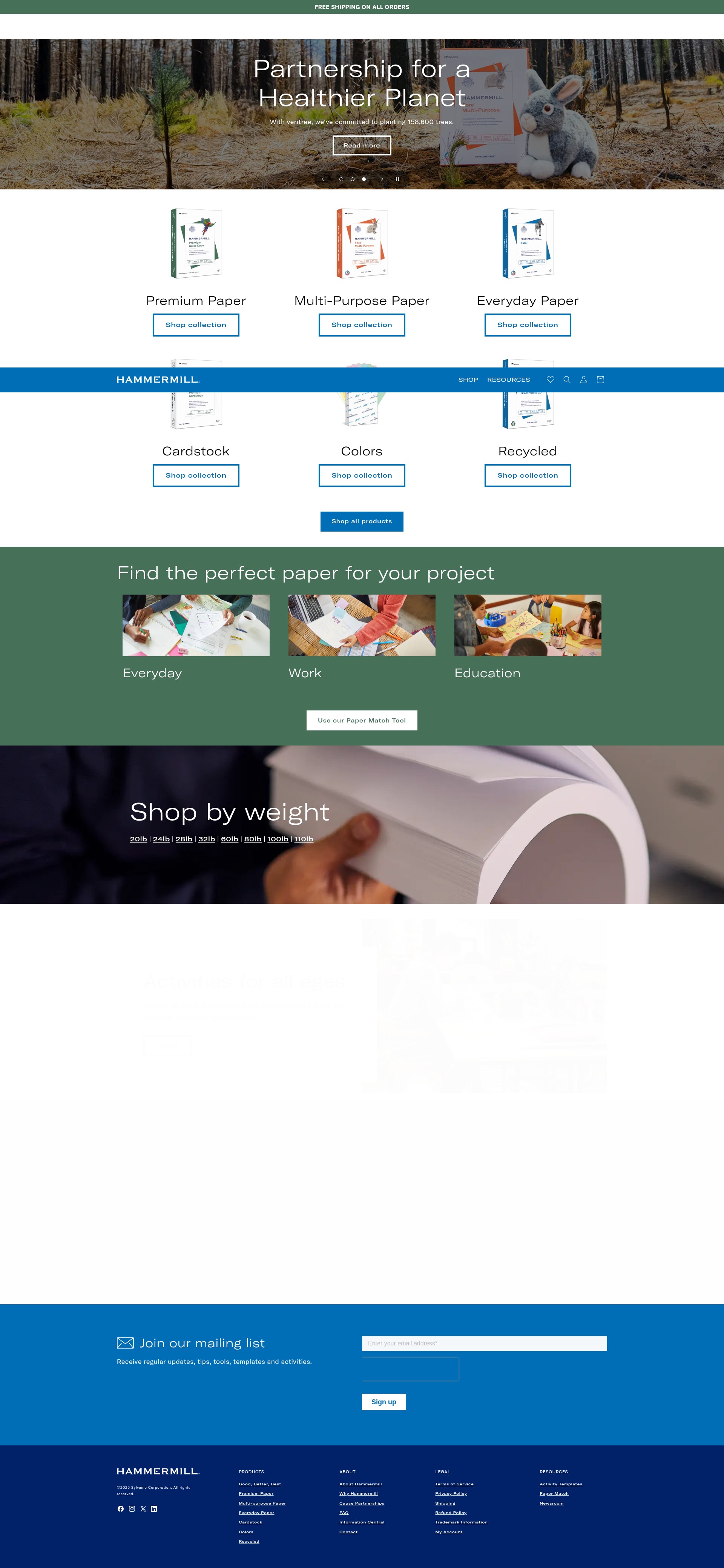 Screenshot of hammermill.com