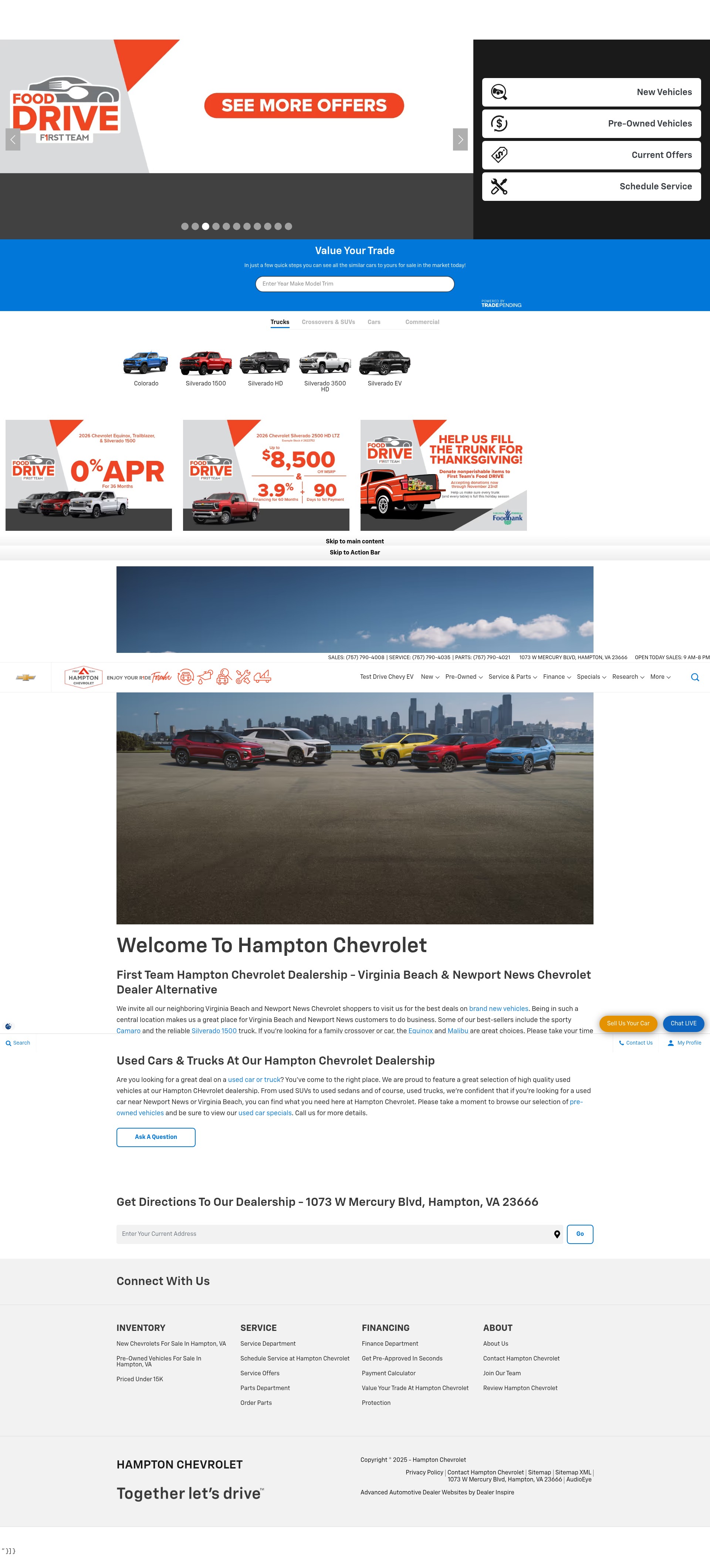 Screenshot of hamptonchevy.com