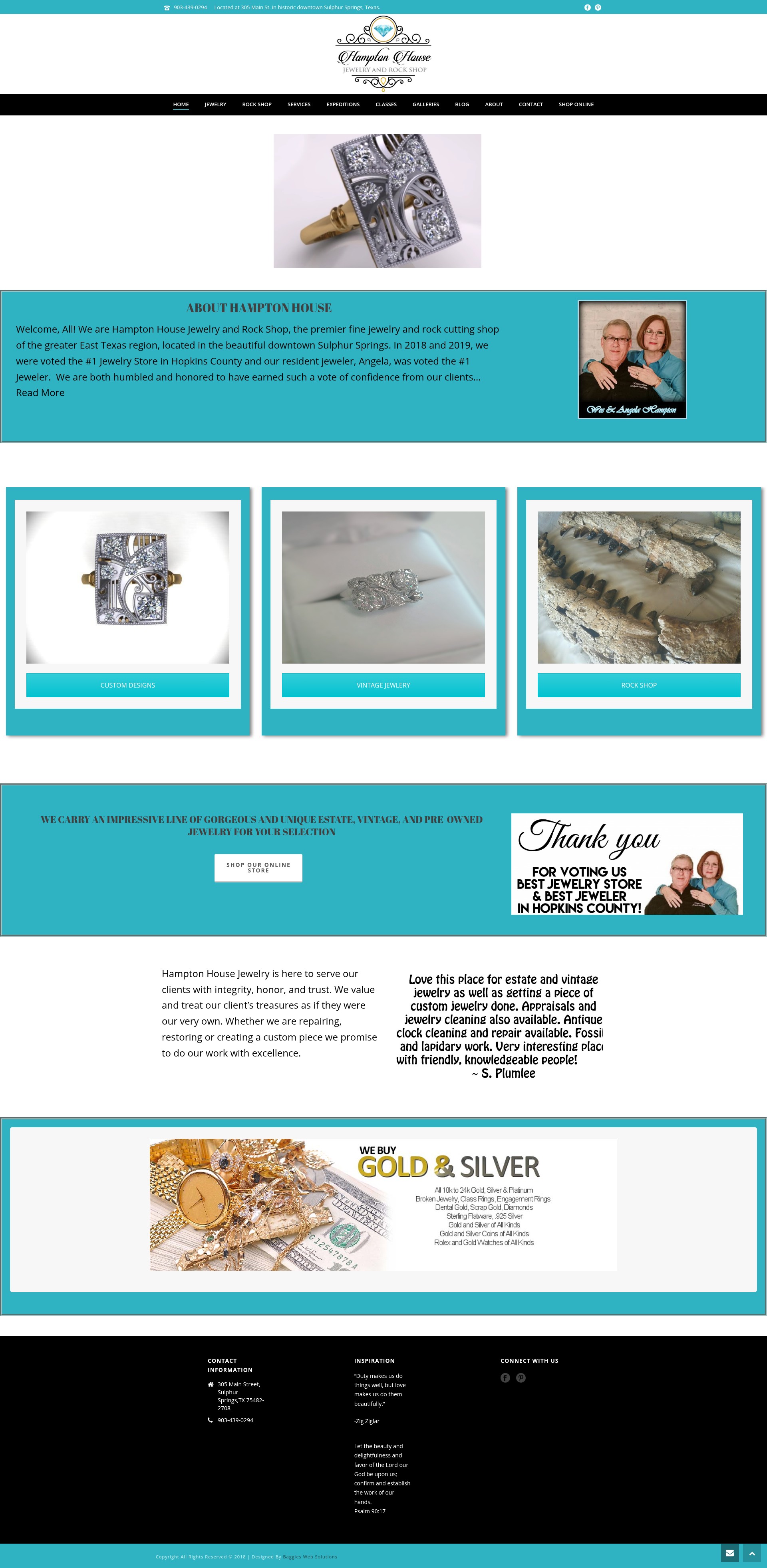 Screenshot of hamptonhousejewelry.com