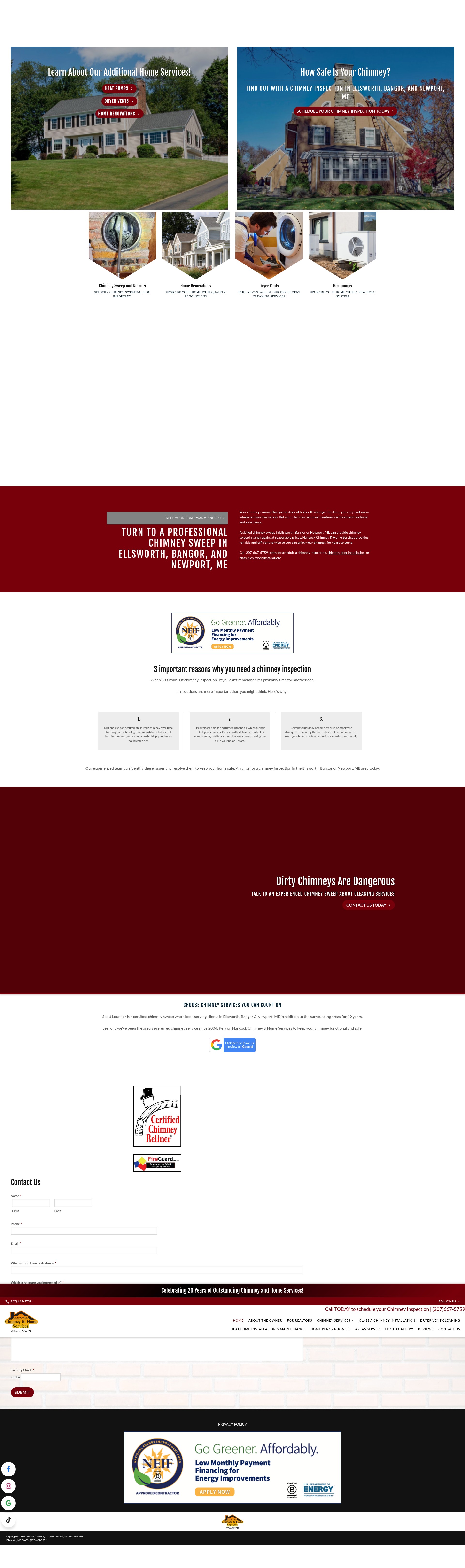 Screenshot of hancockchimneyandhomeservices.com