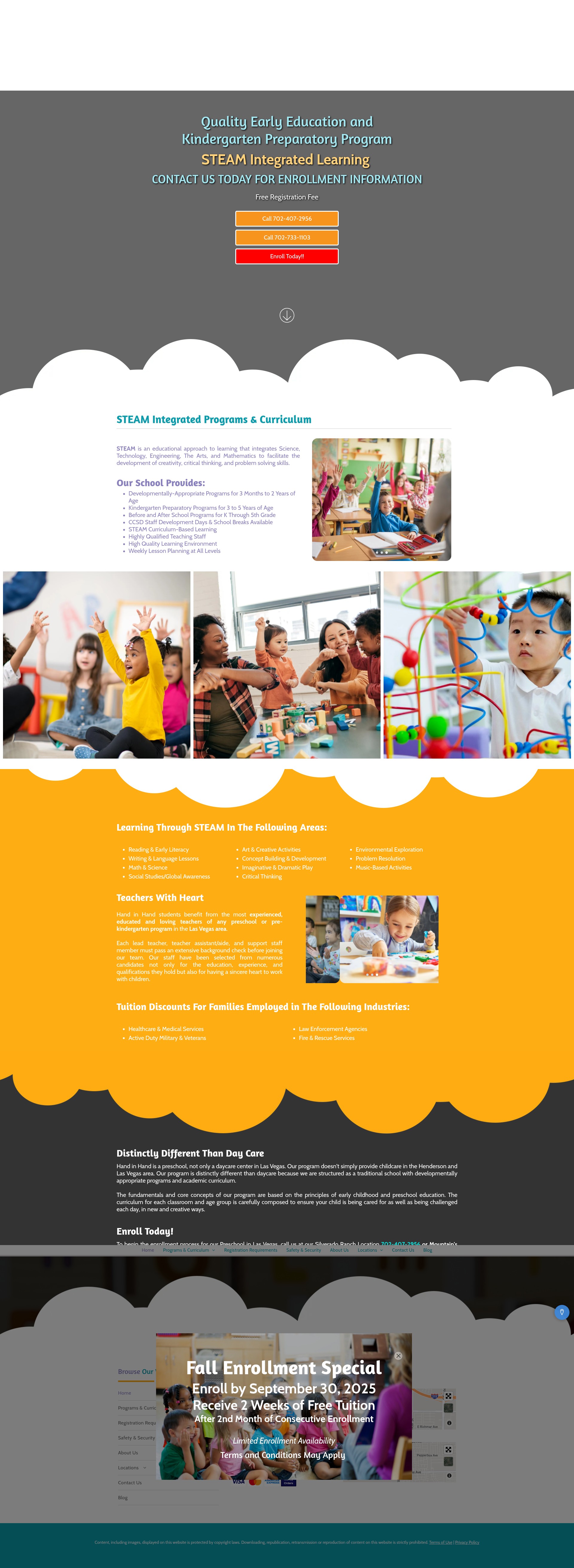 Screenshot of handinhandpreschool.com