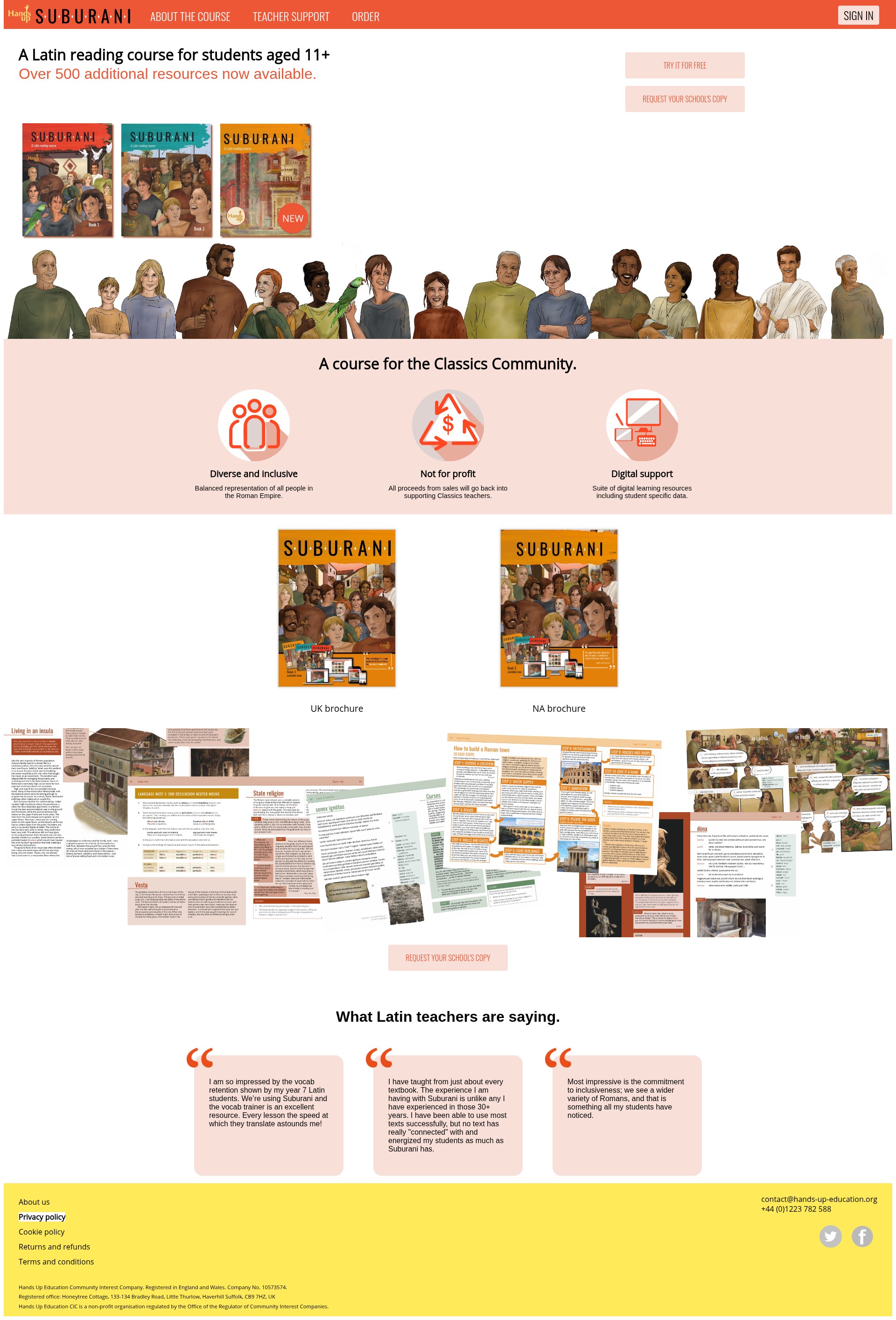 Screenshot of hands-up-education.org