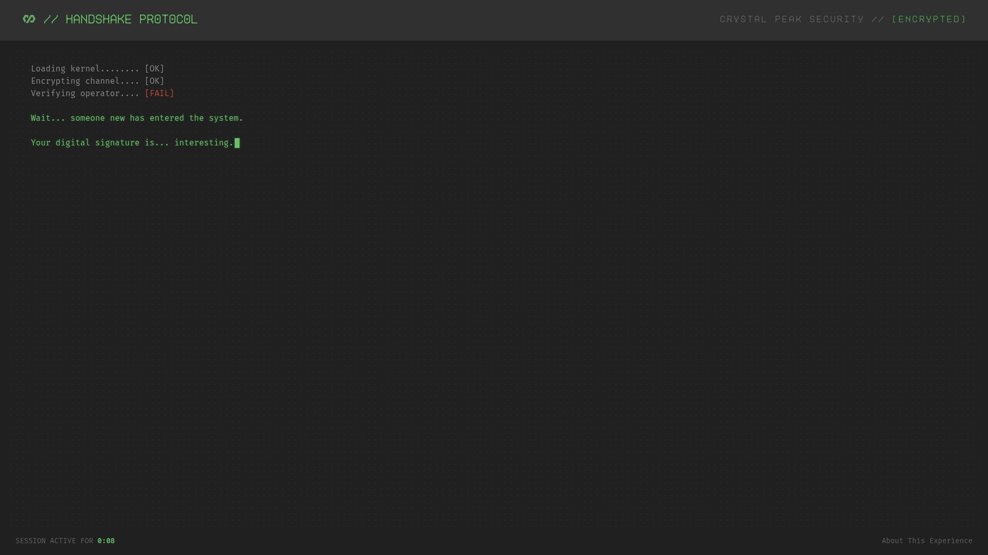 Screenshot of handshake.crystalpeaksecurity.com
