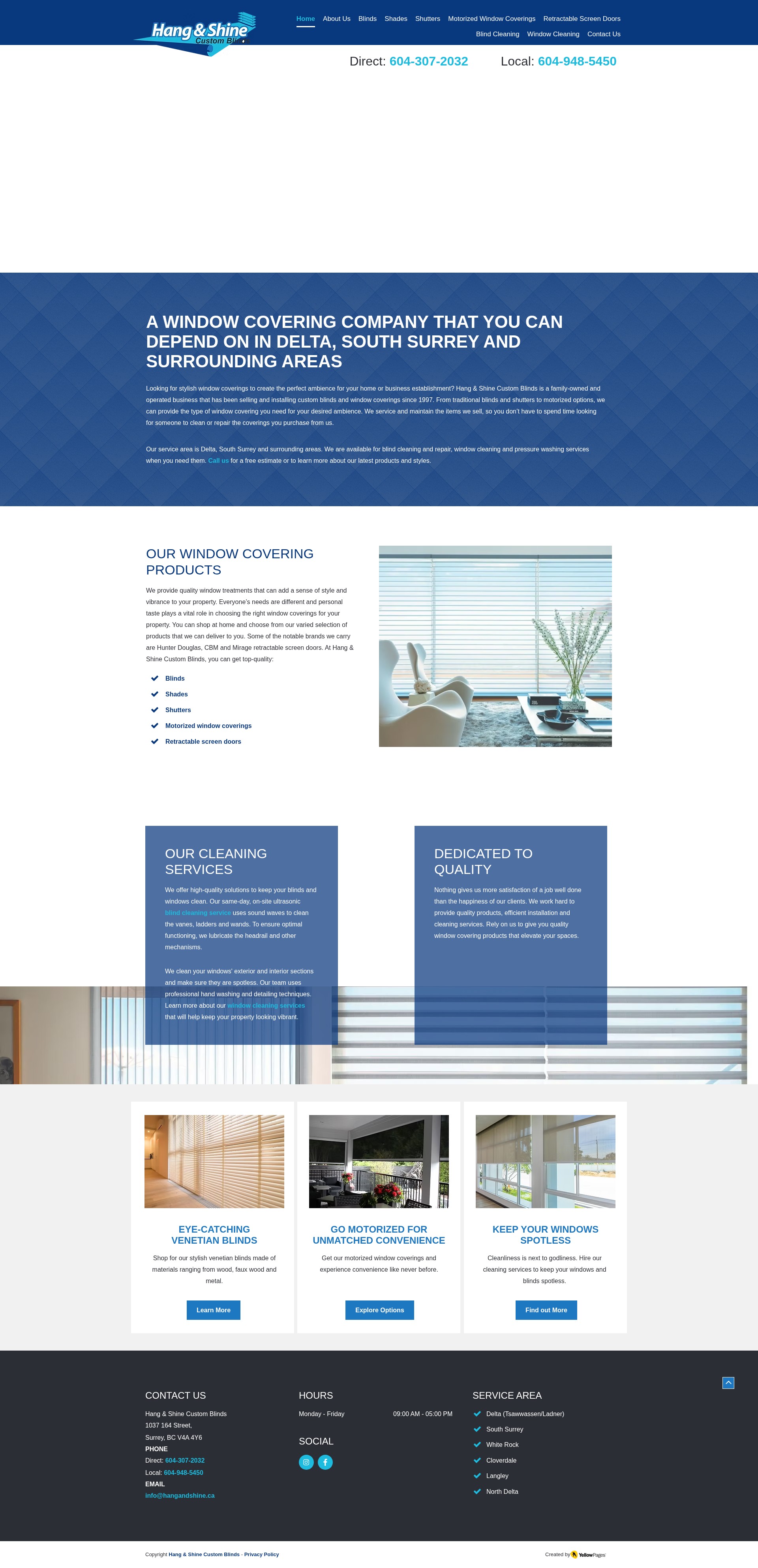 Screenshot of hangandshine.ca