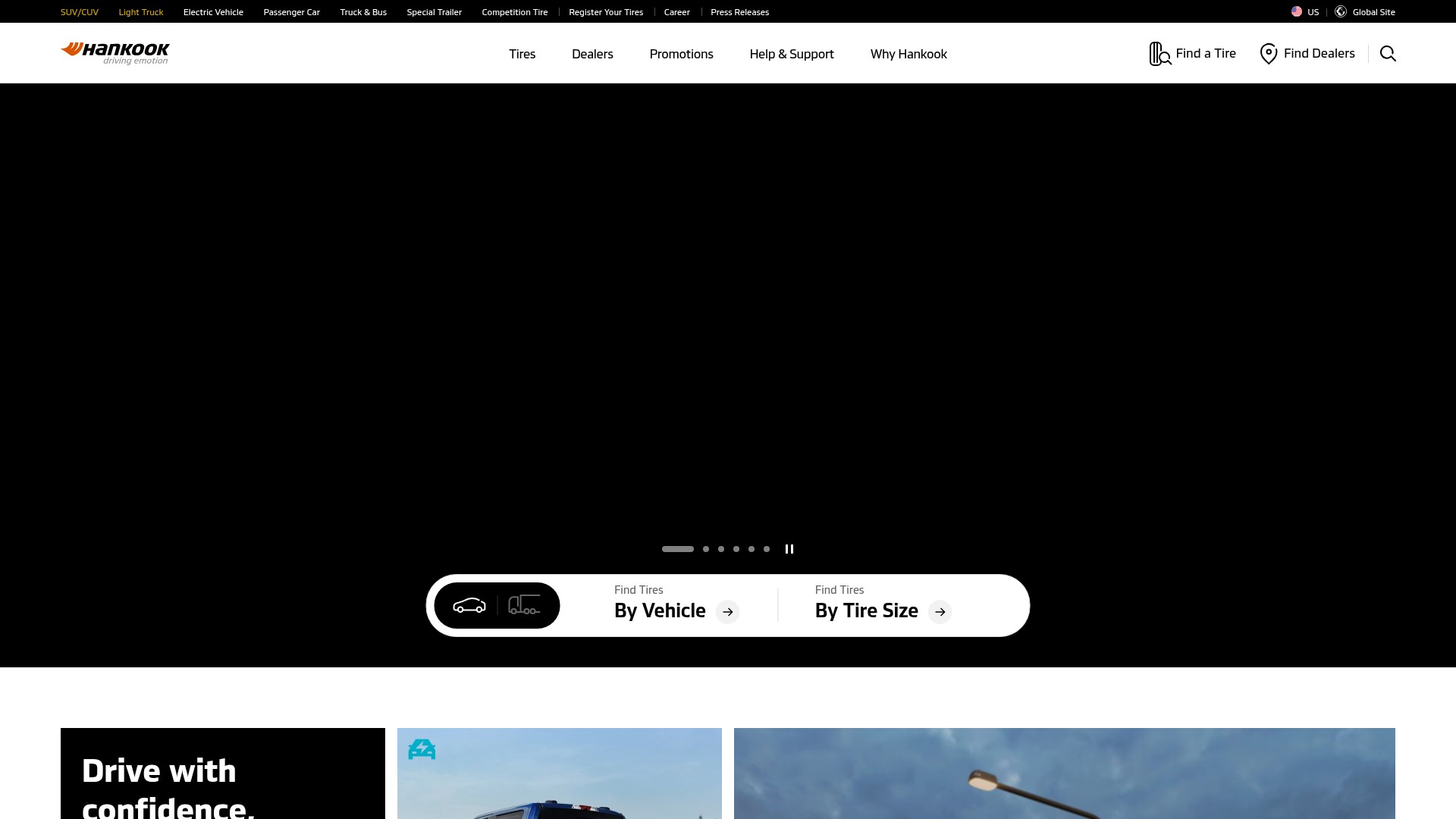 Screenshot of hankooktire.com