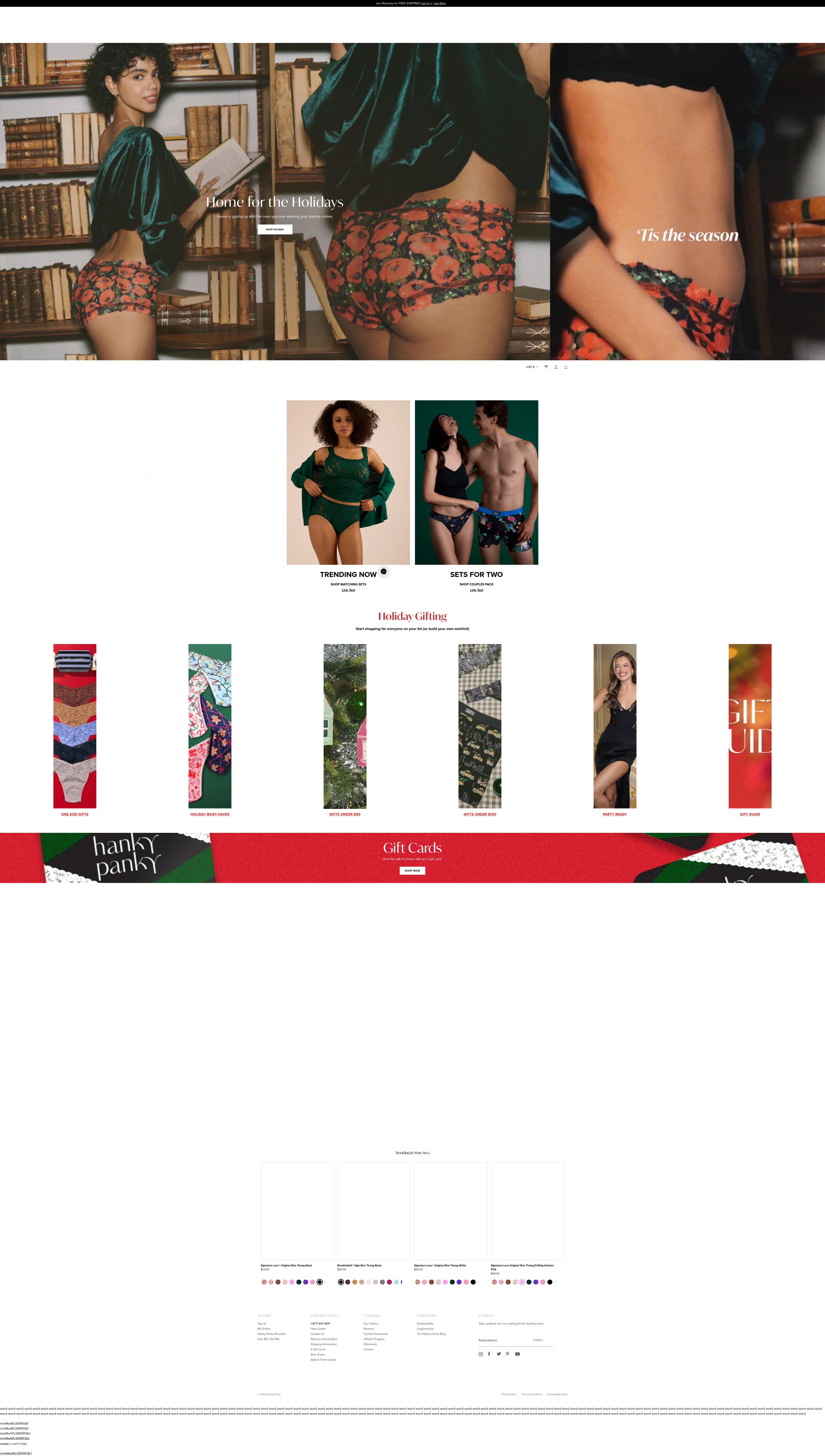 Screenshot of hankypanky.com