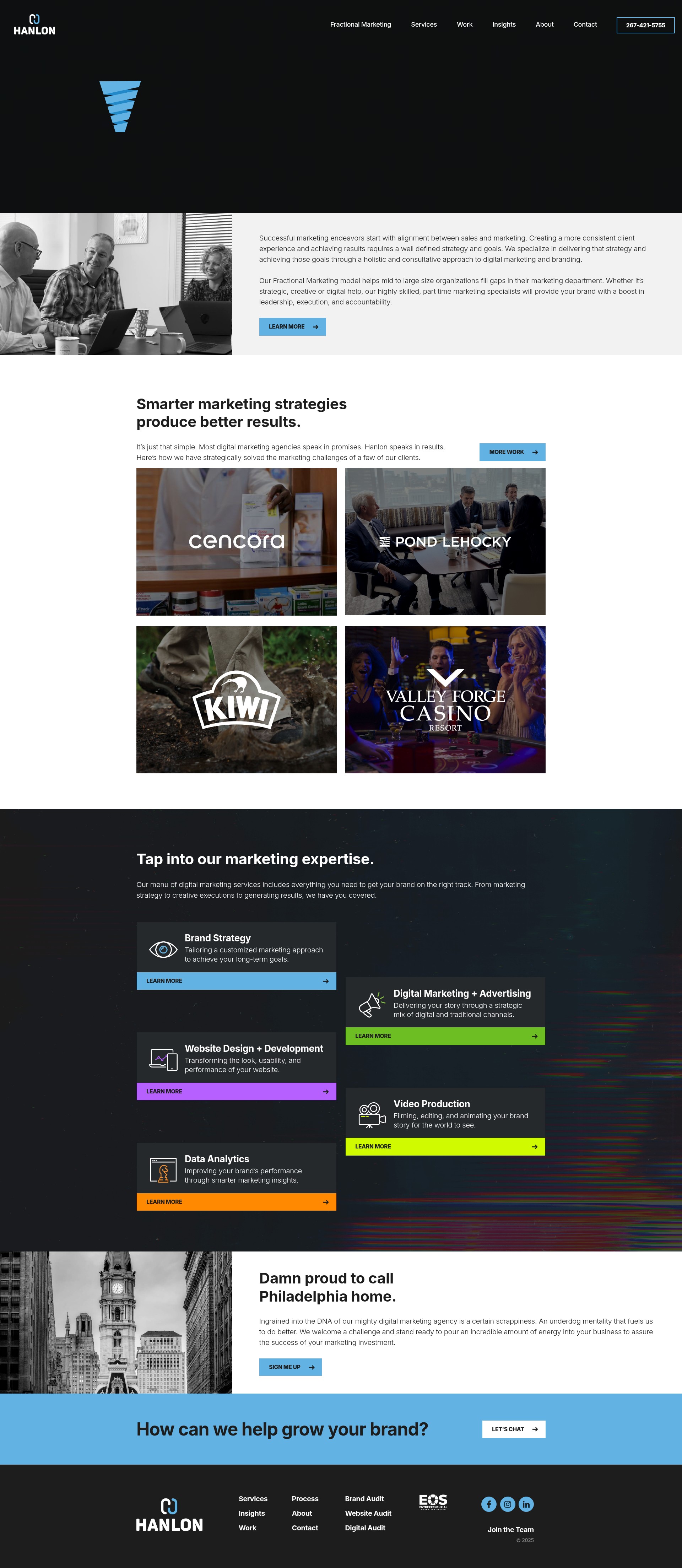 Screenshot of hanloncreative.com