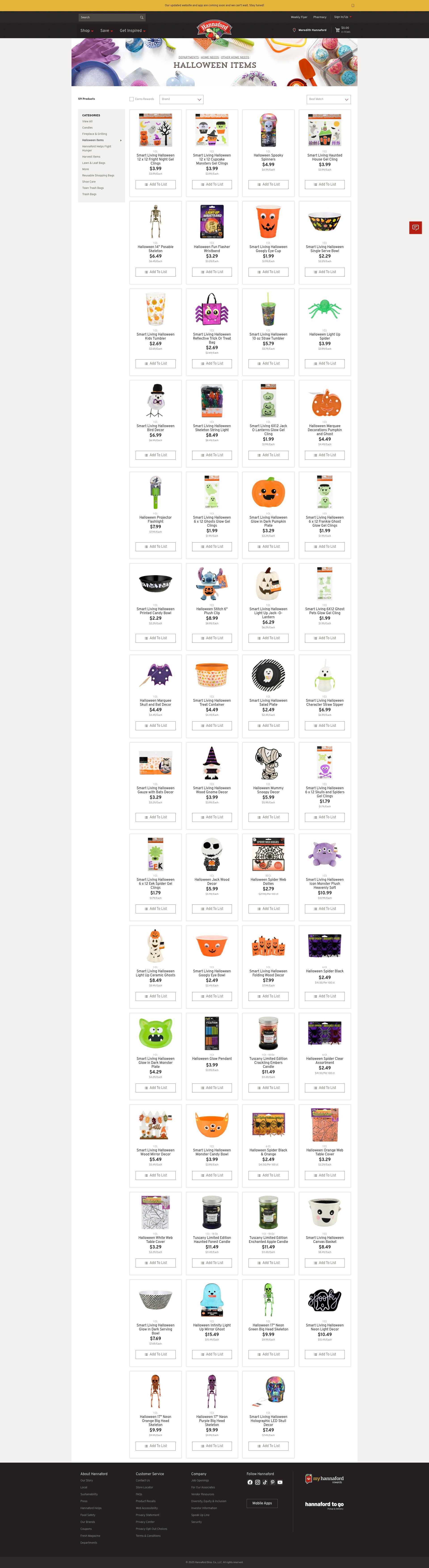 Screenshot of hannaford.com
