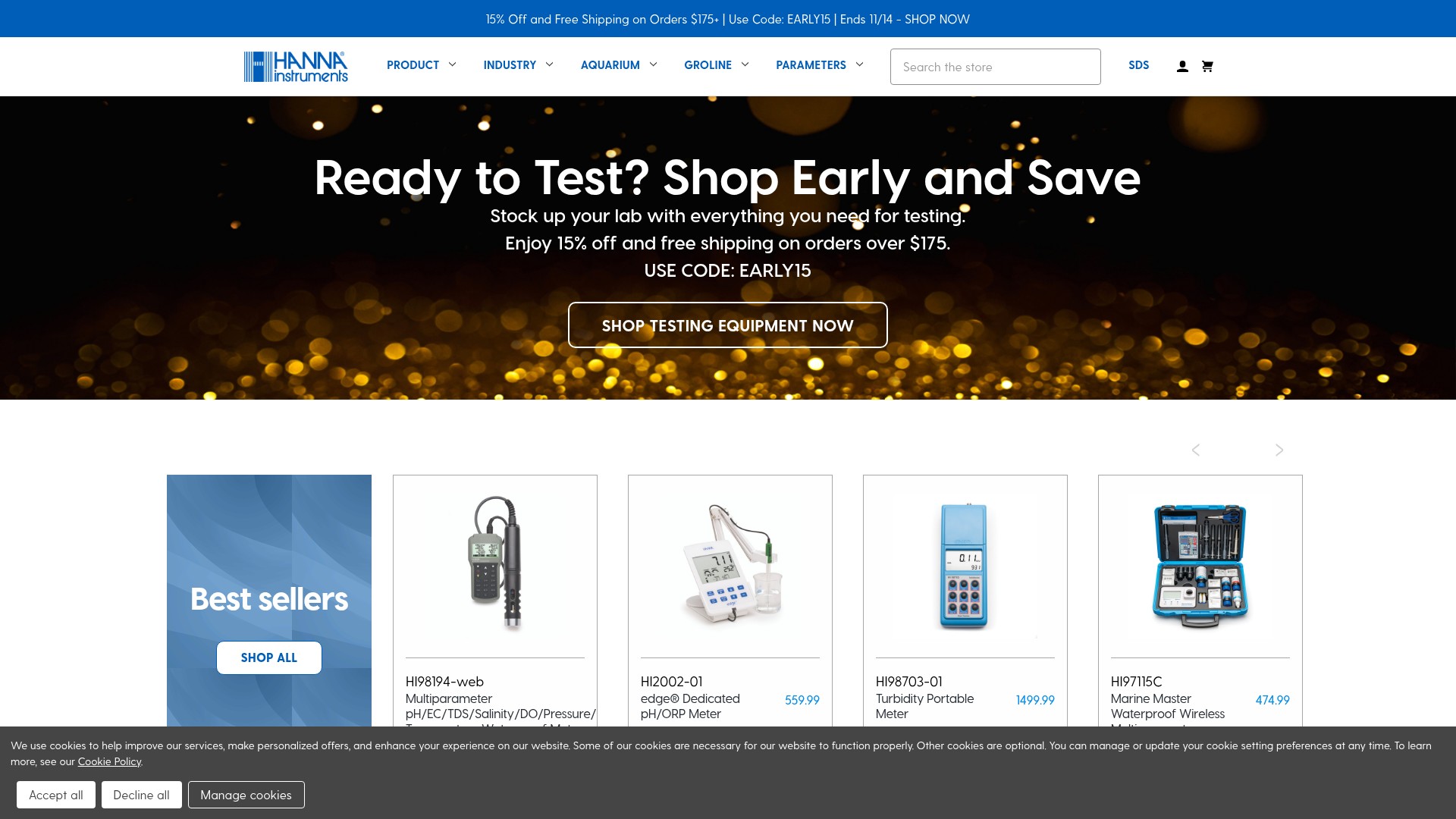 Screenshot of hannainst.com