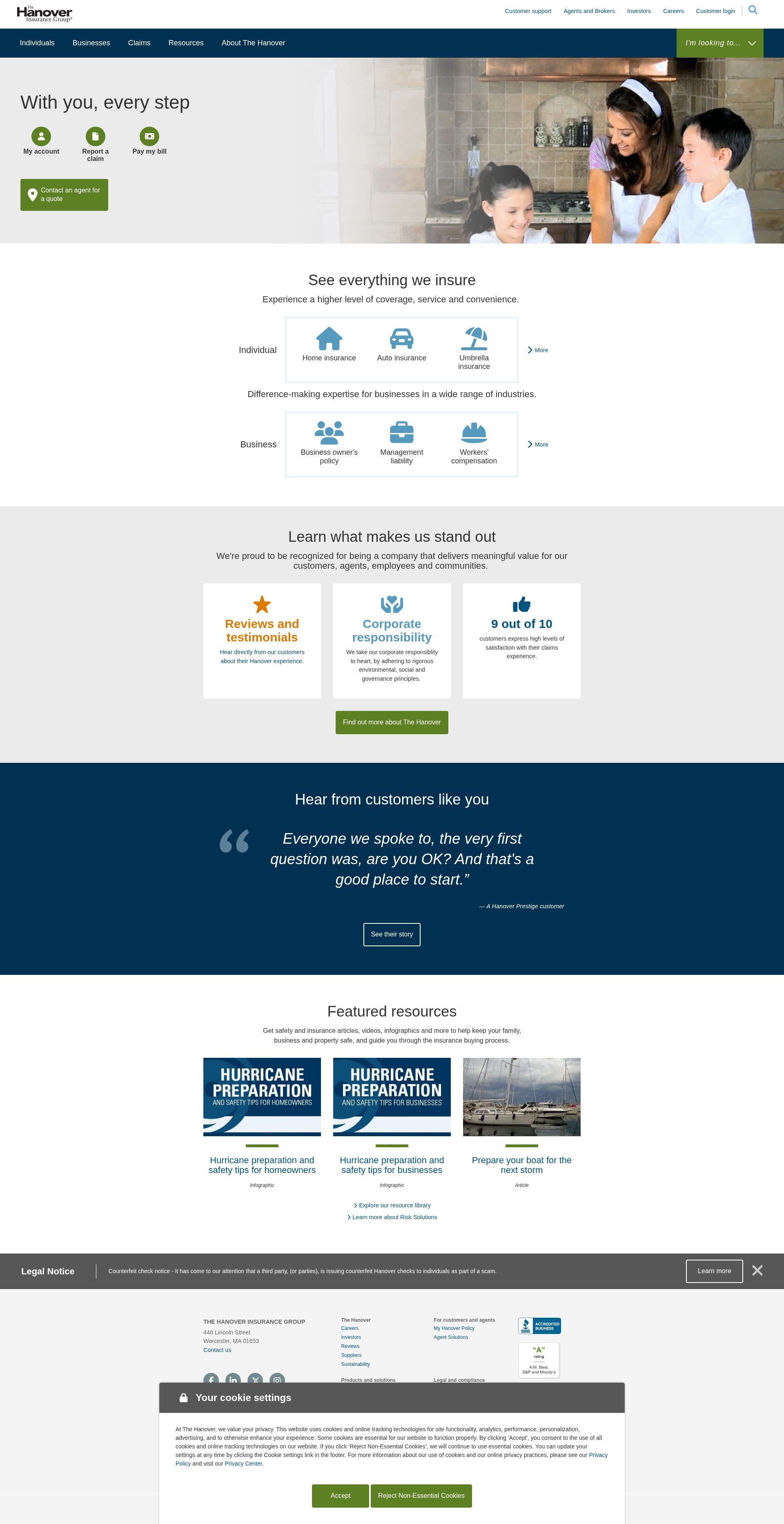 Screenshot of hanover.com