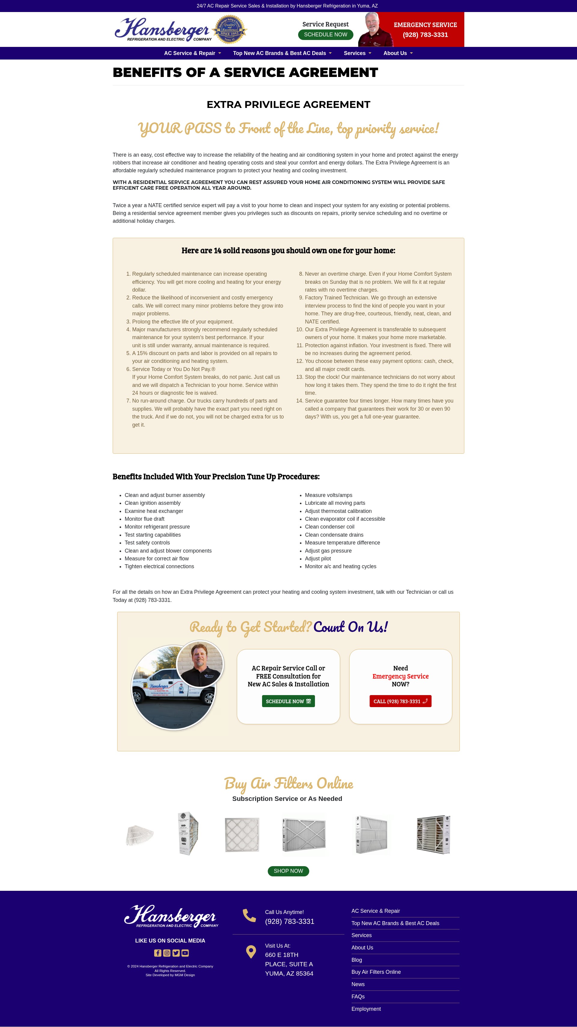 Screenshot of hansbergerrefrig.com