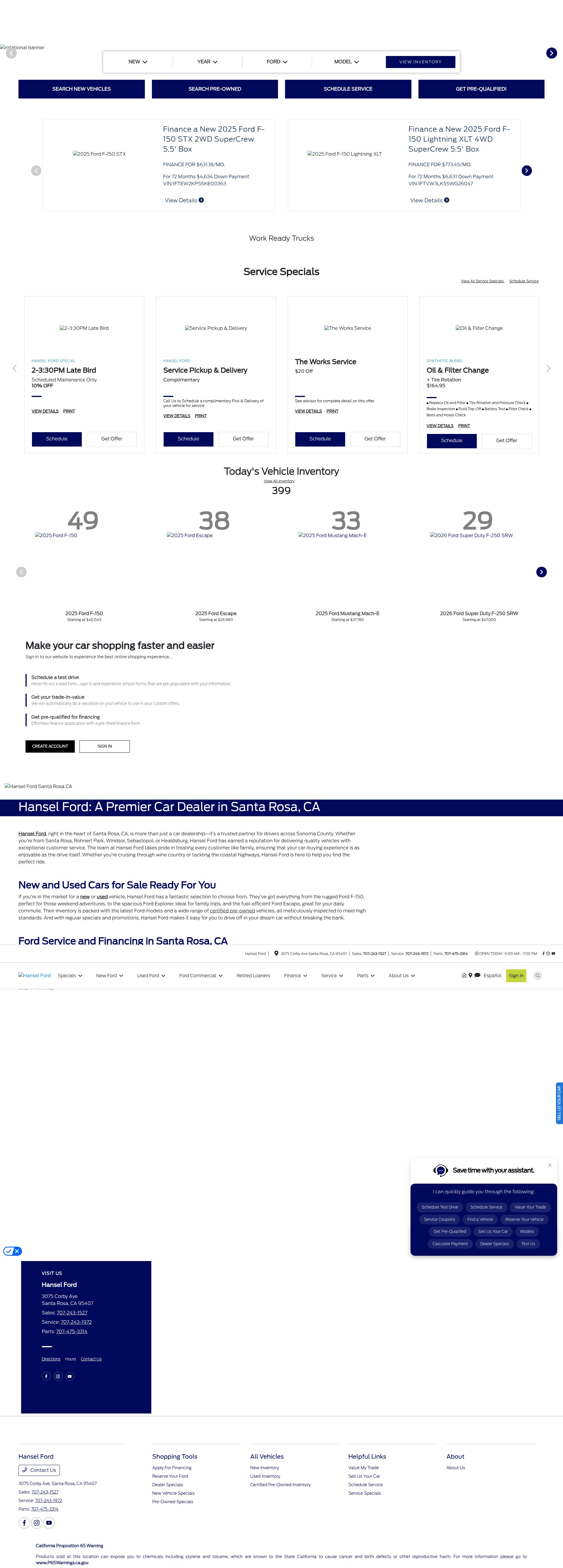Screenshot of hanselford.com