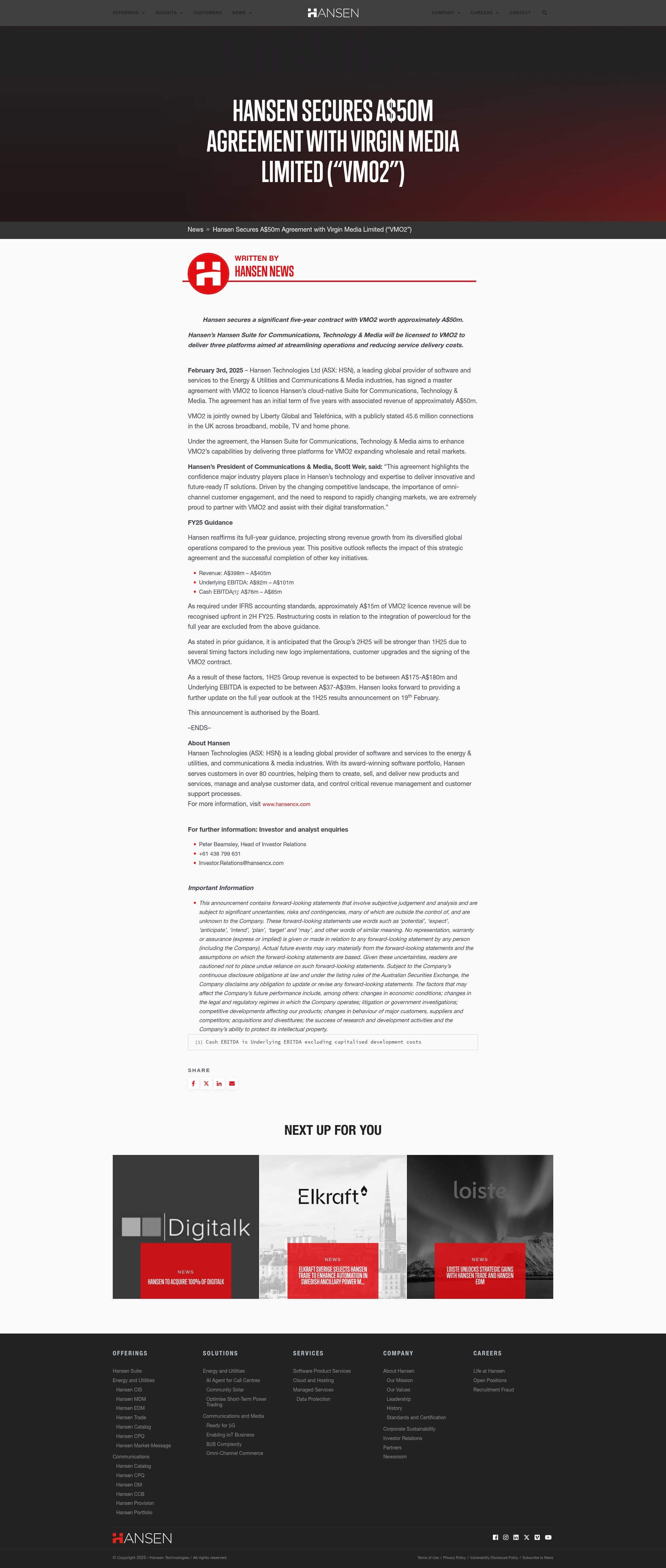 Screenshot of hansencx.com
