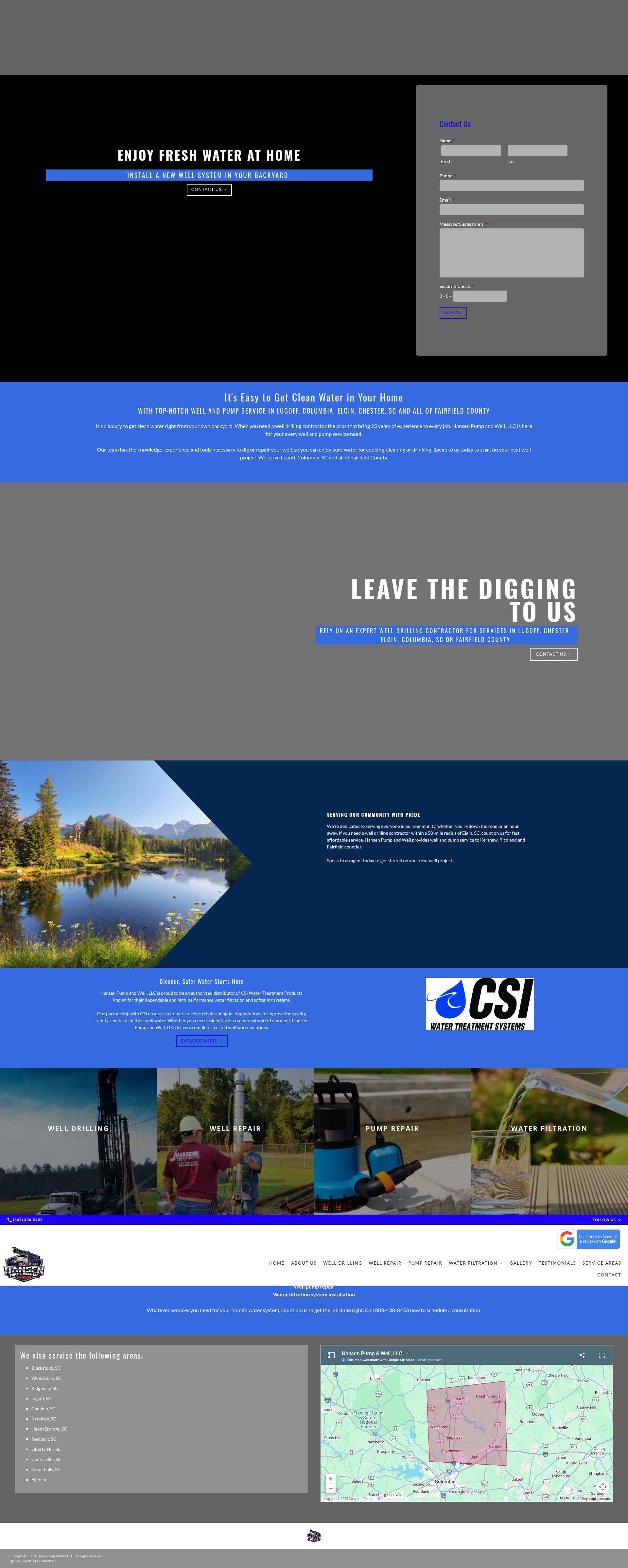 Screenshot of hansenwelldrilling.com
