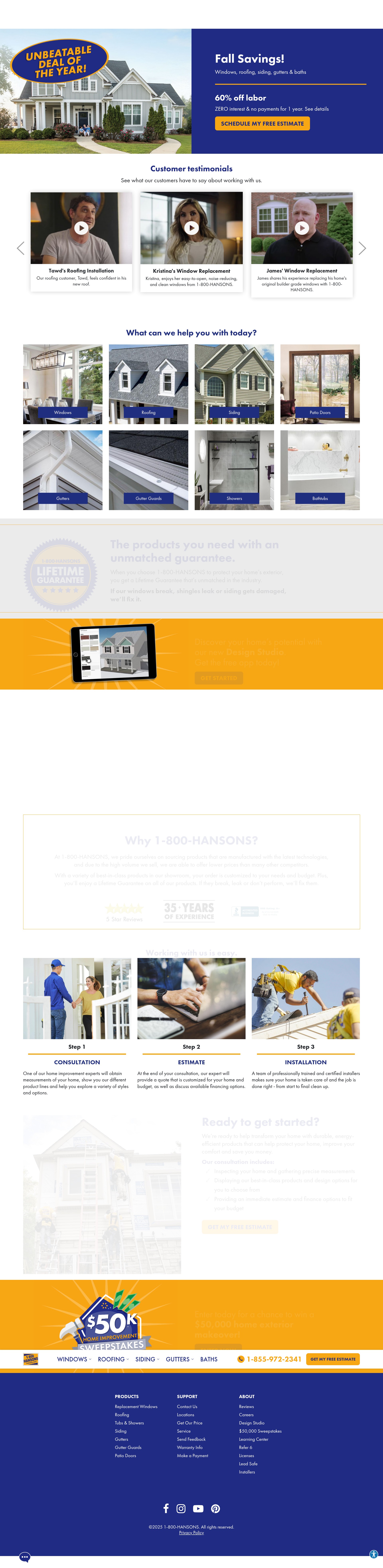 Screenshot of hansons.com