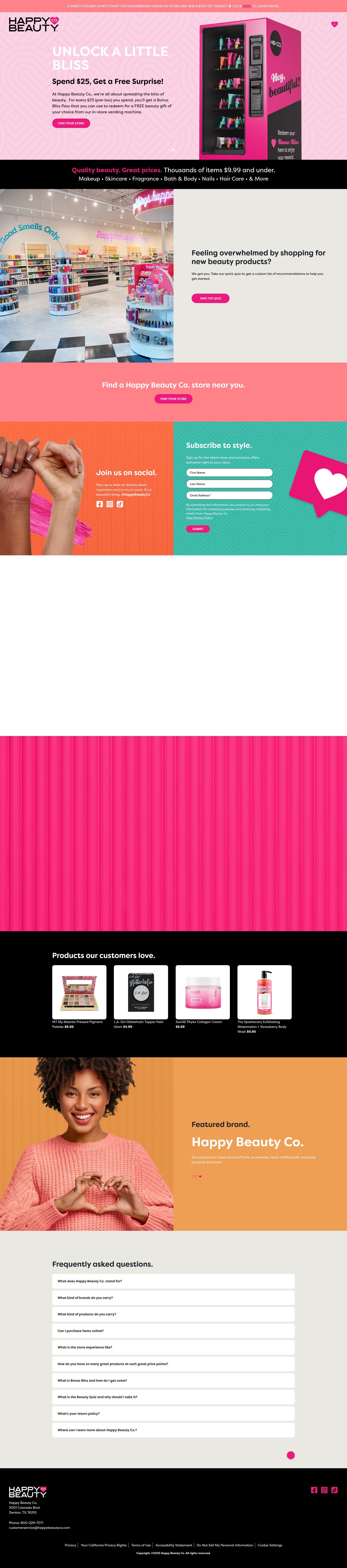 Screenshot of happybeautyco.com