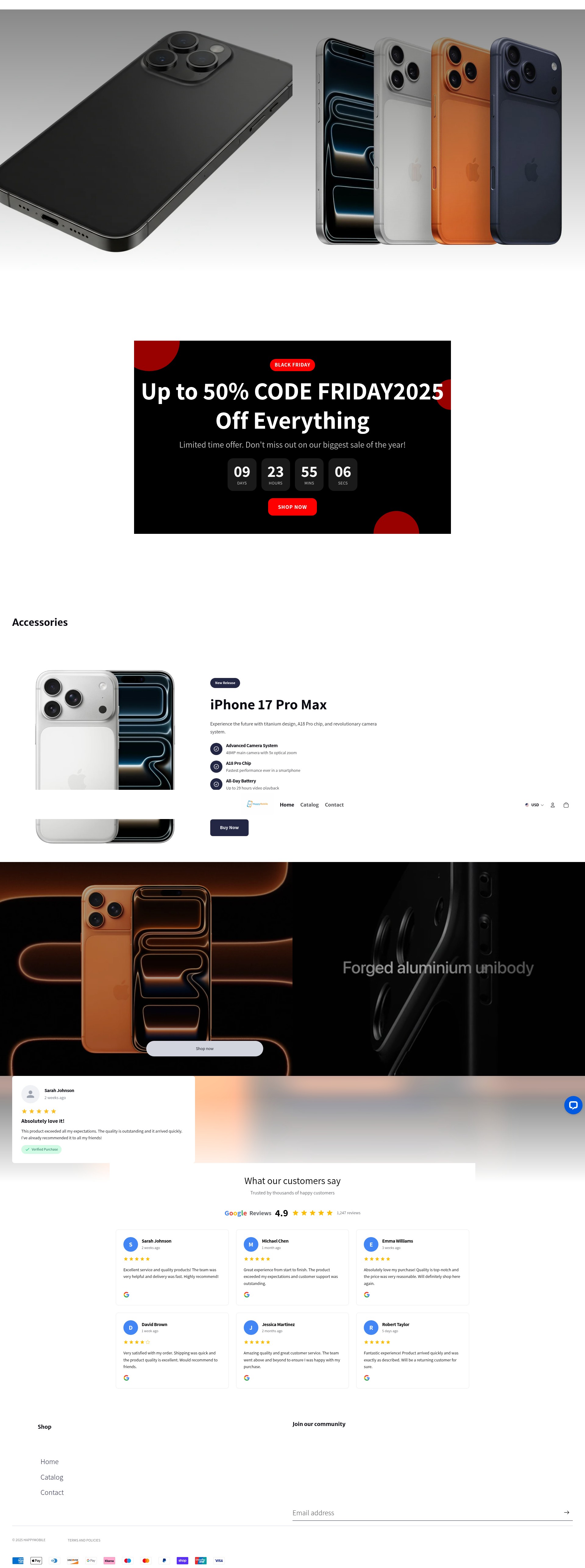 Screenshot of happymobileshop.co.uk