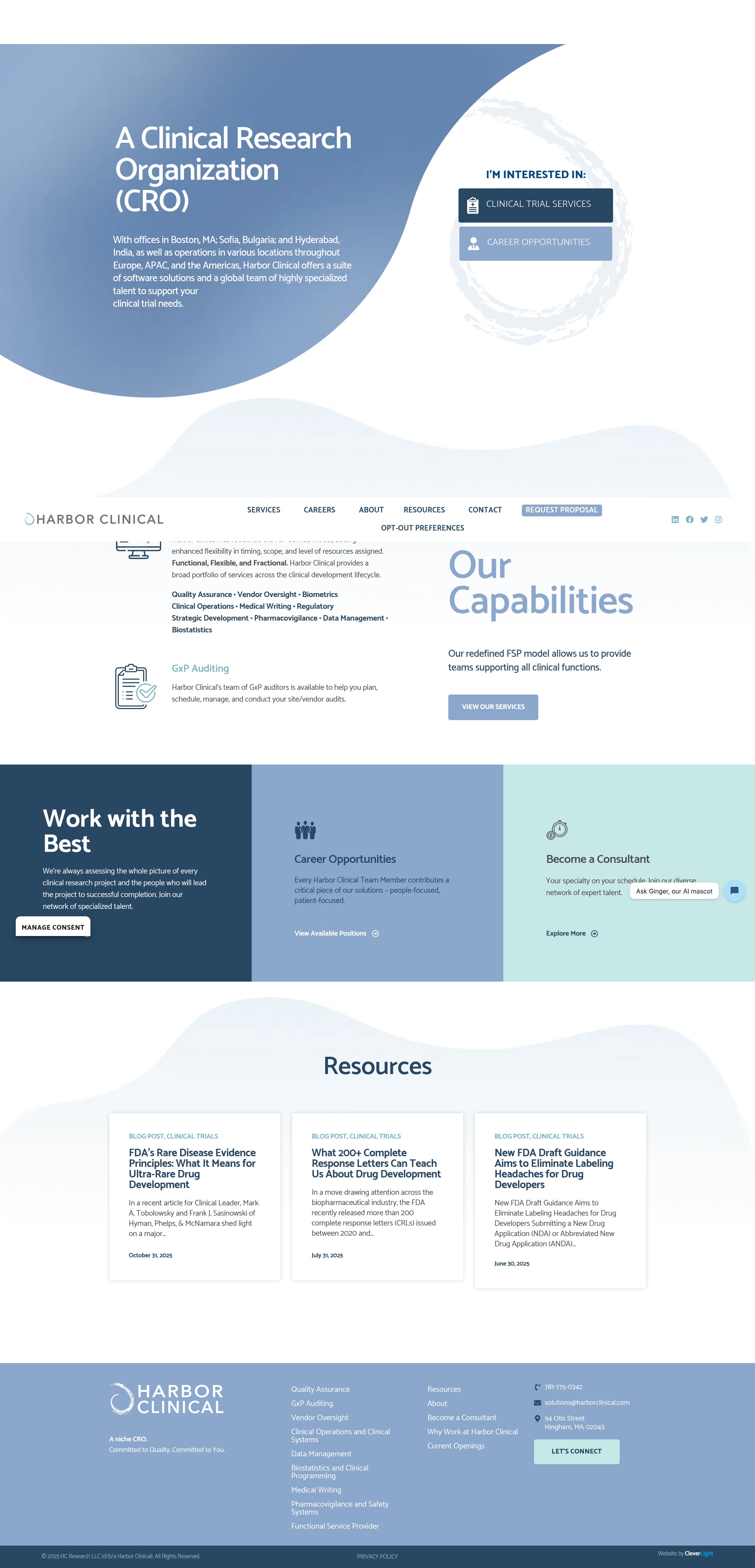 Screenshot of harborclinical.com