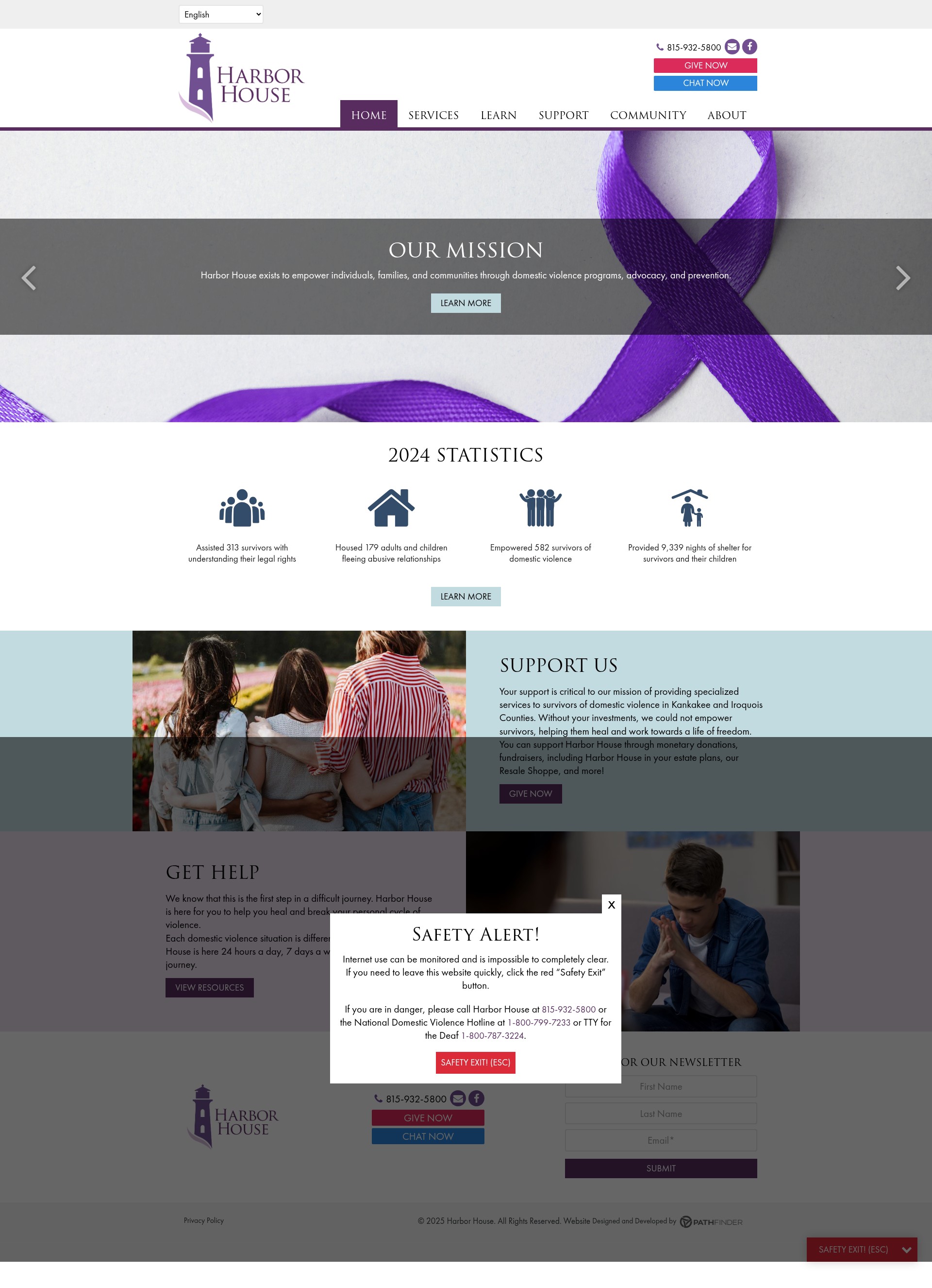 Screenshot of harborhousedv.org