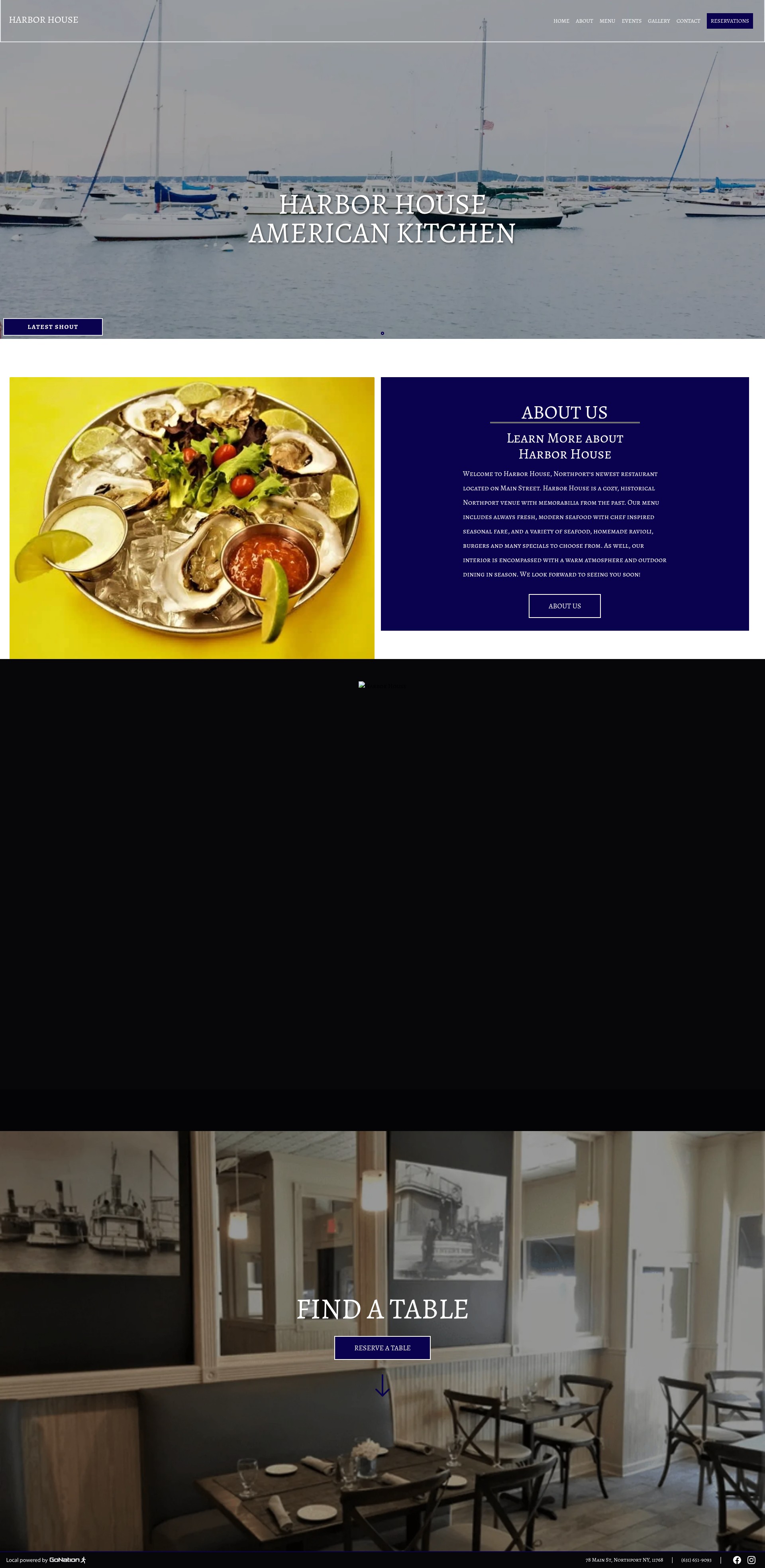 Screenshot of harborhouserestaurant.com