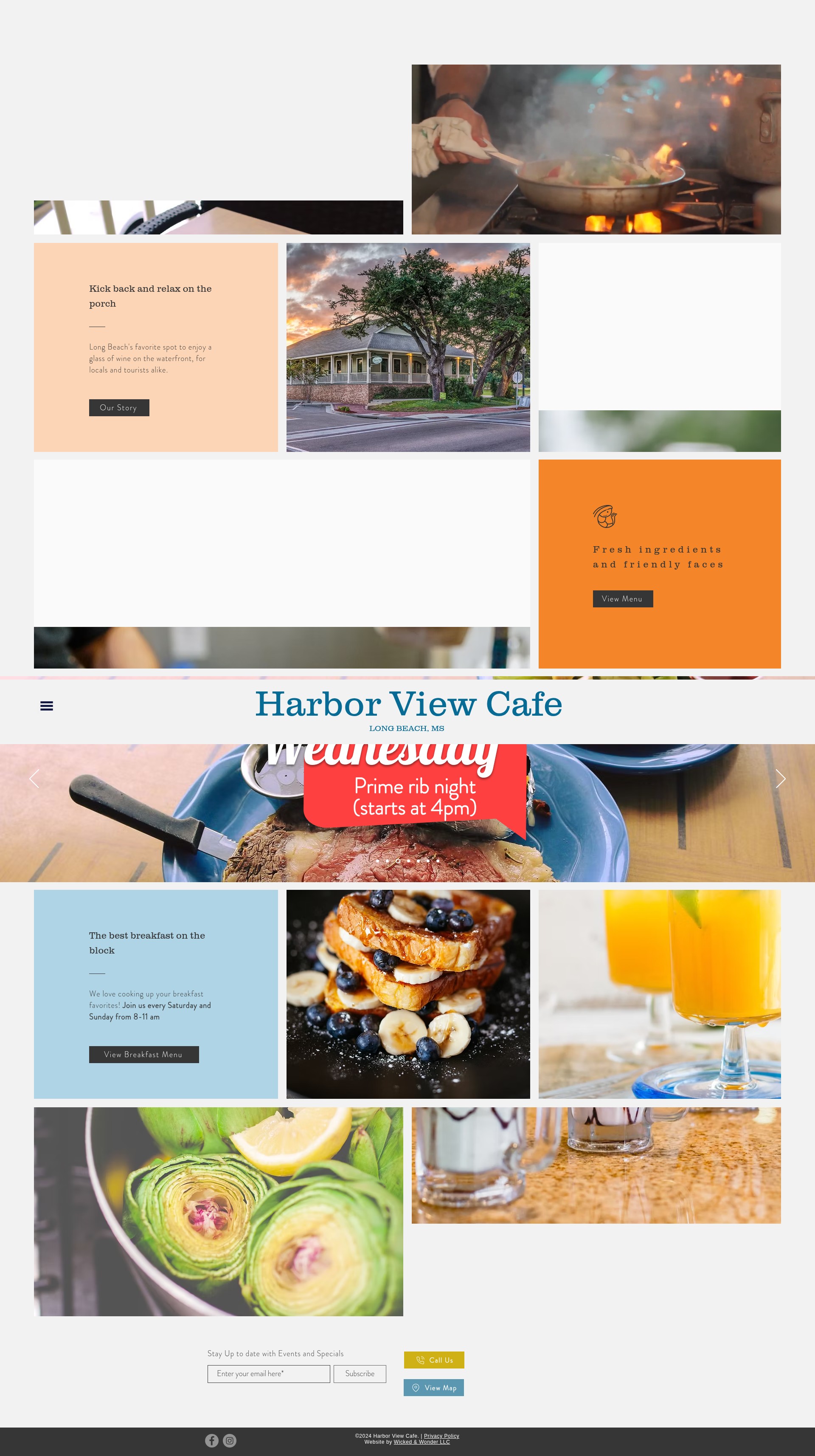 Screenshot of harborviewcafelb.com