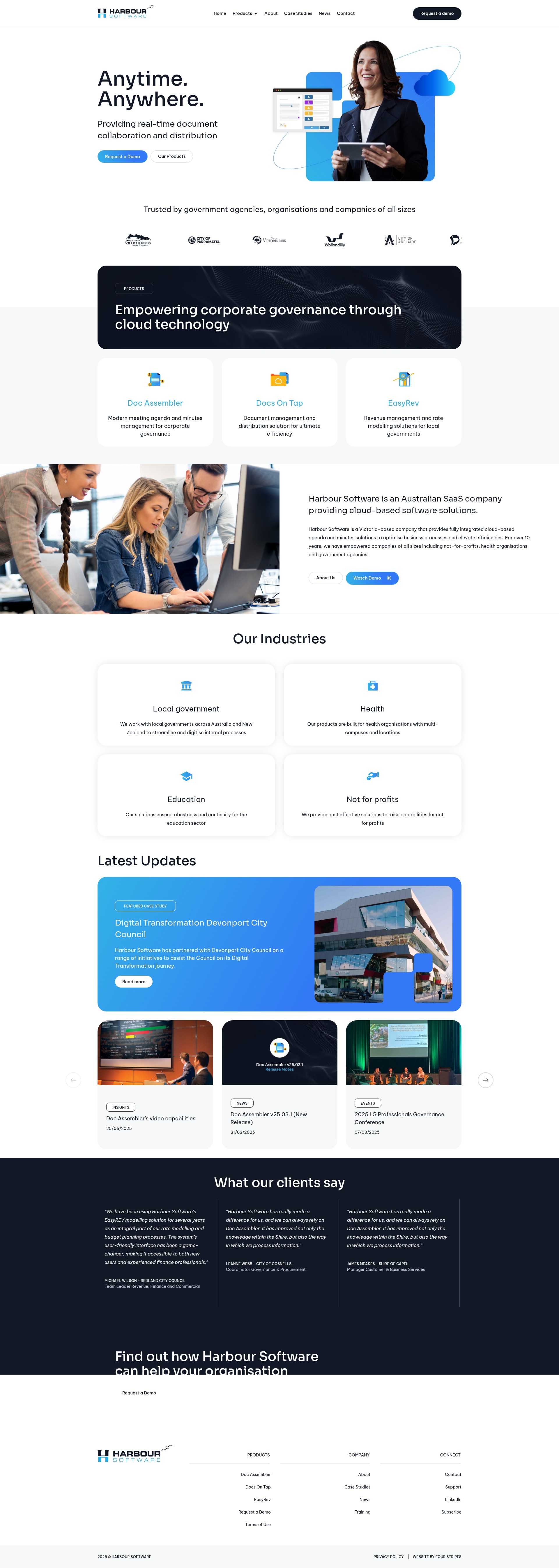 Screenshot of harboursoftware.com.au