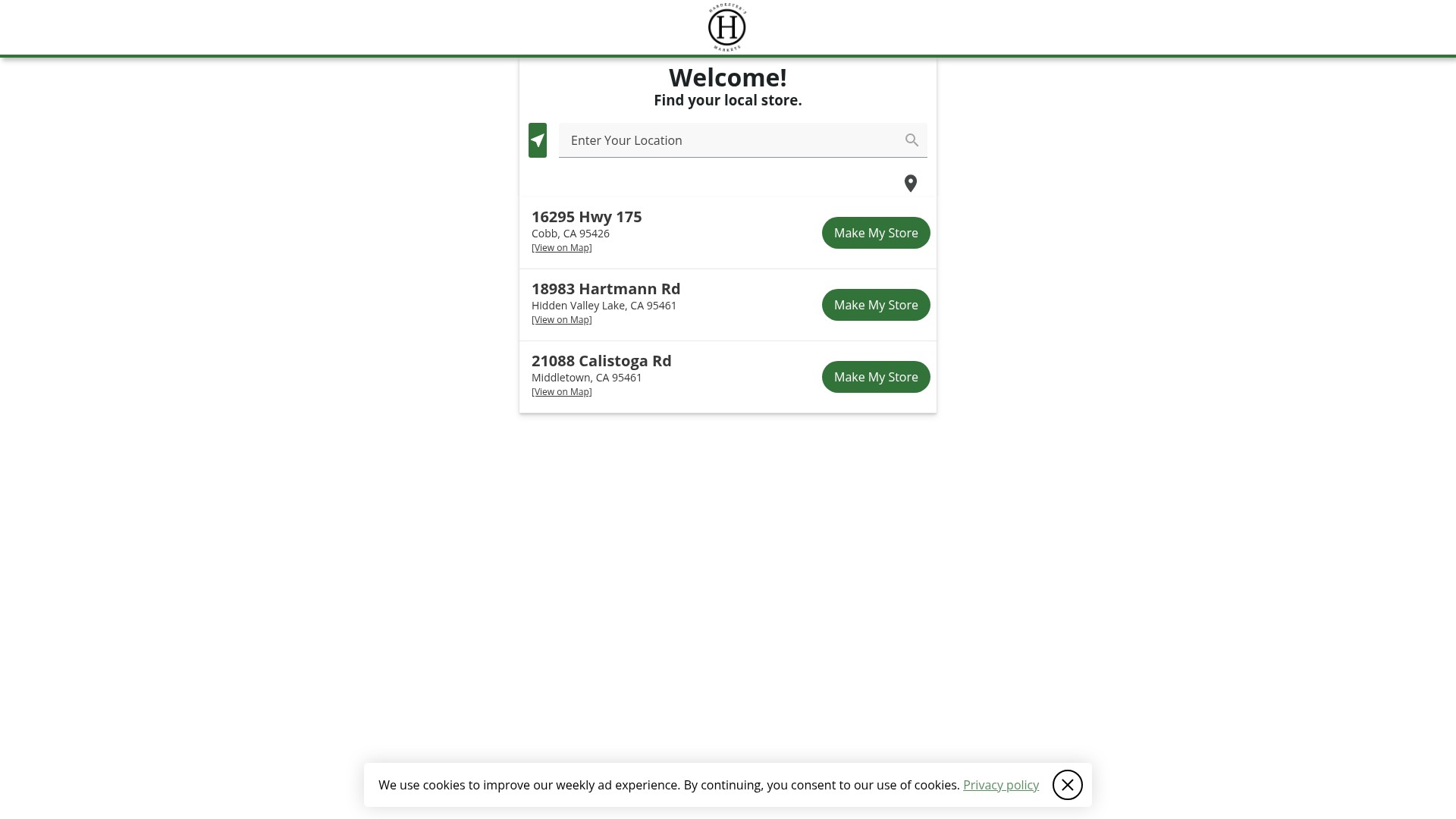Screenshot of hardestersmarkets.ideal.sale