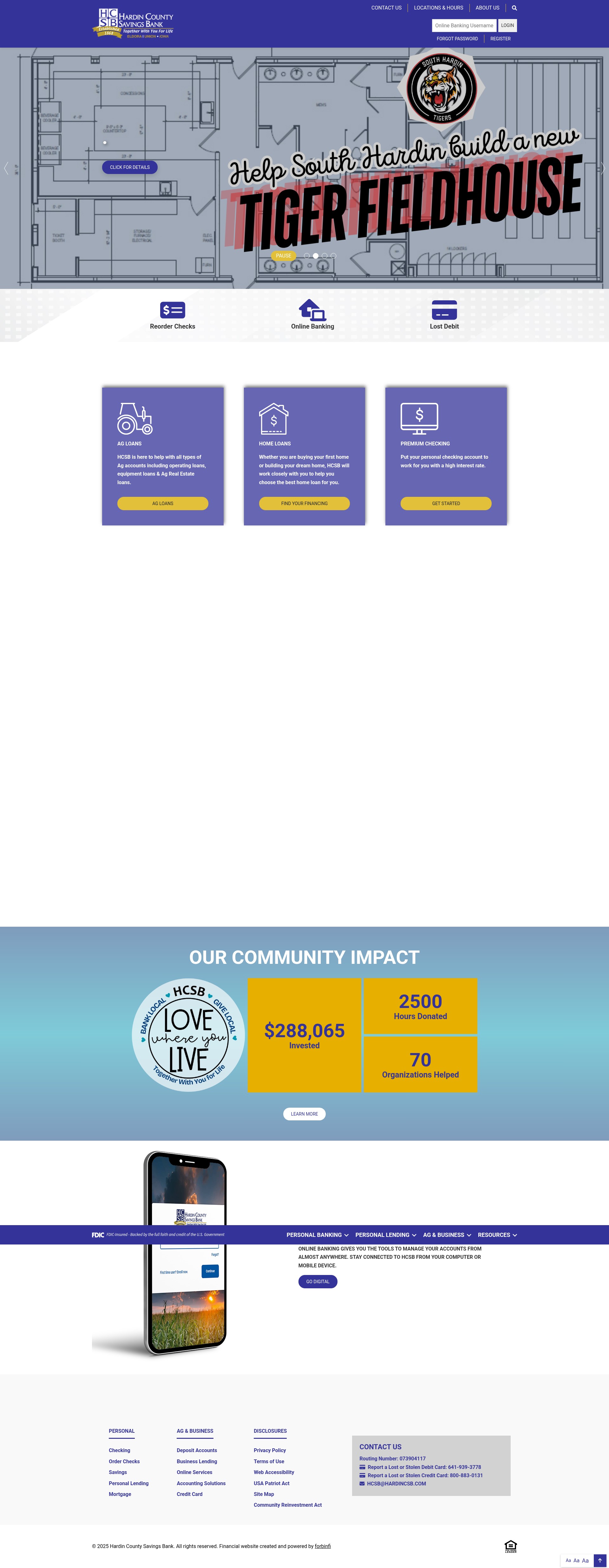 Screenshot of hardincsb.com