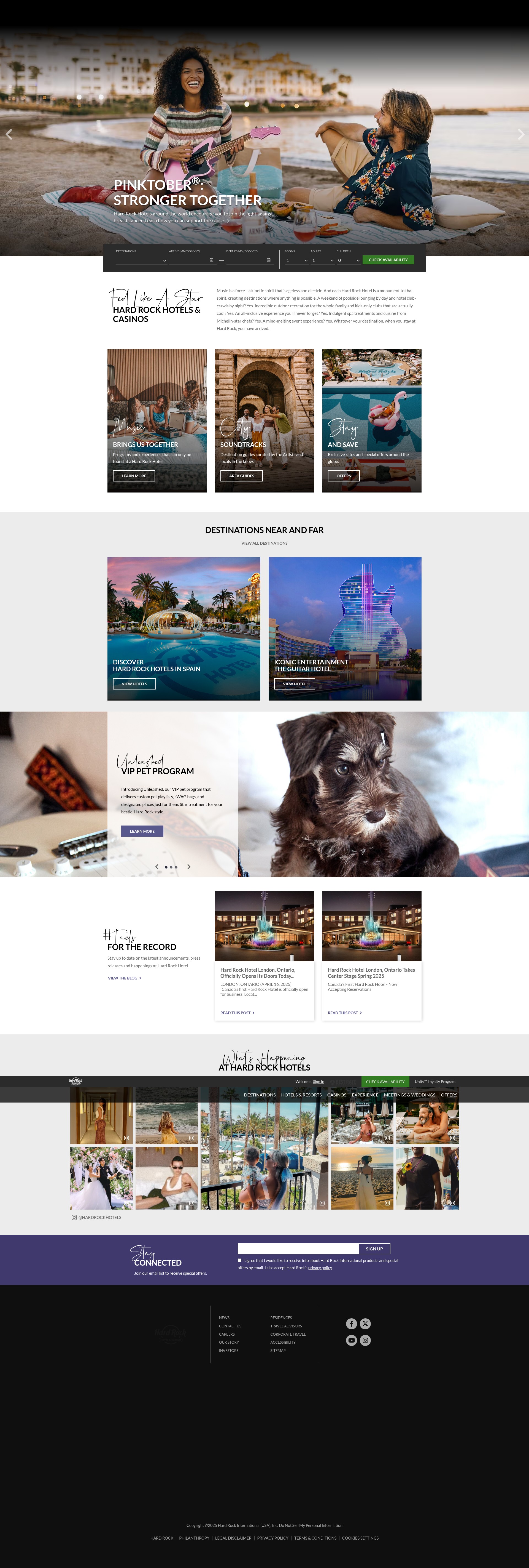 Screenshot of hardrockhotels.com