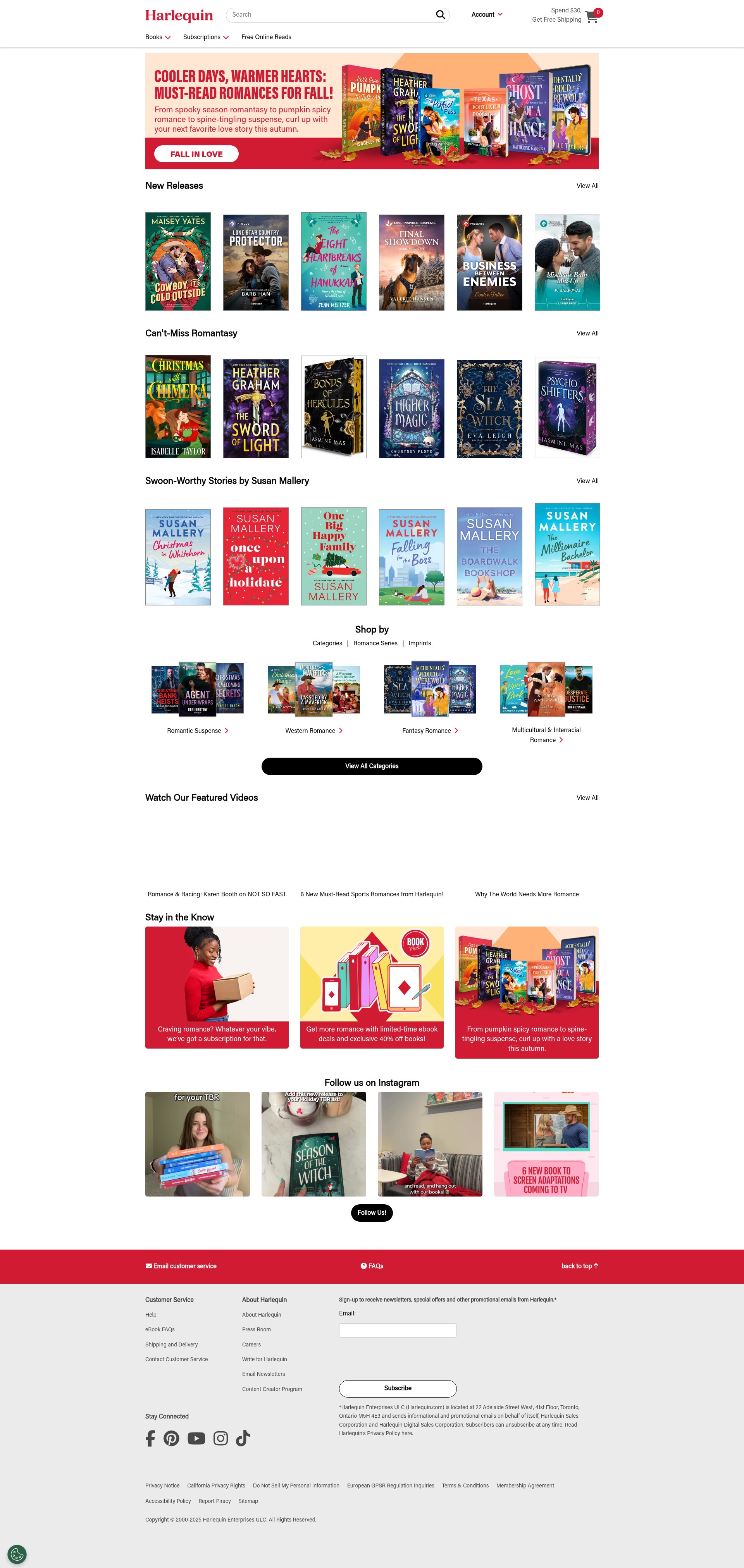 Screenshot of harlequin.com