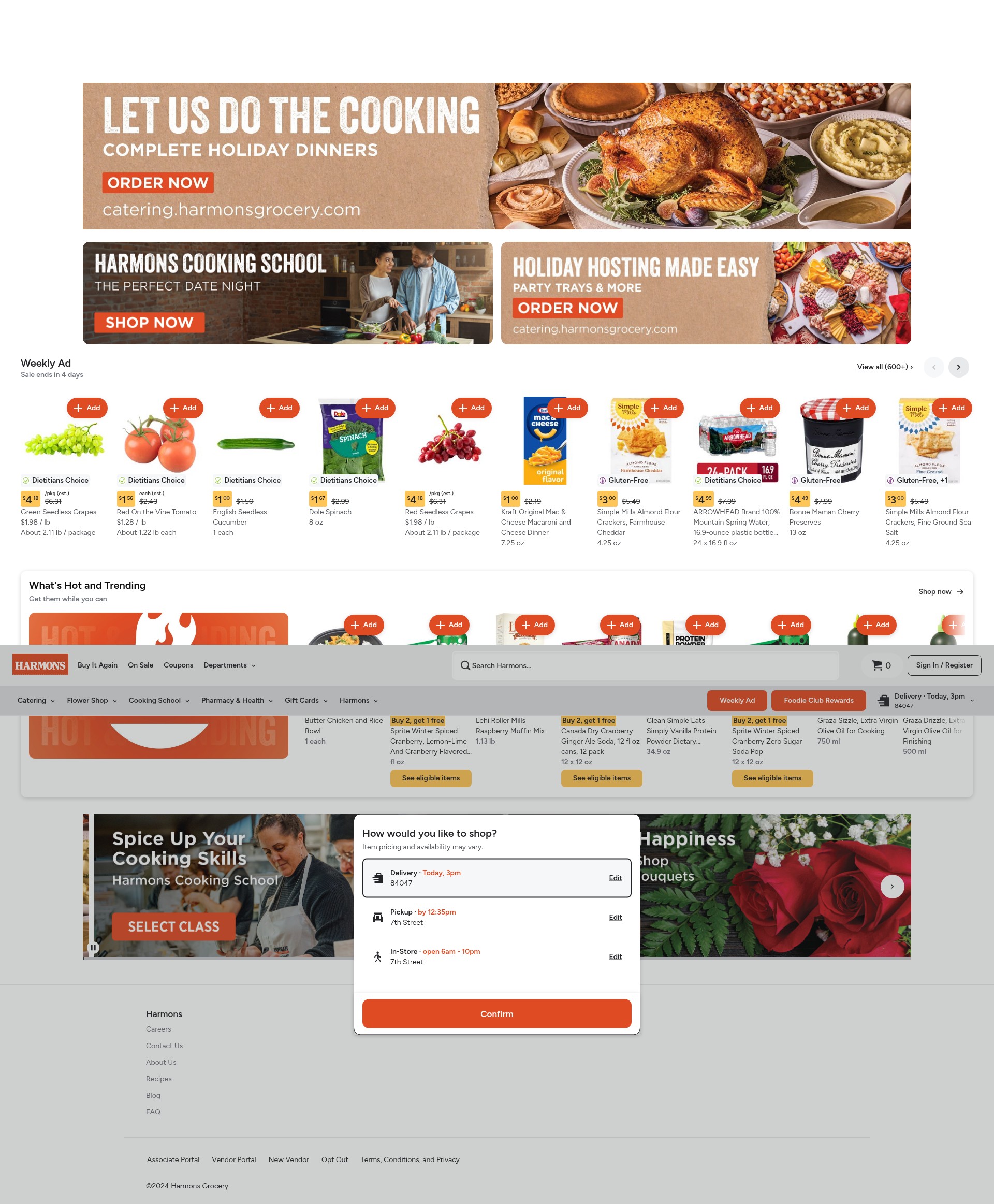 Screenshot of harmonsgrocery.com