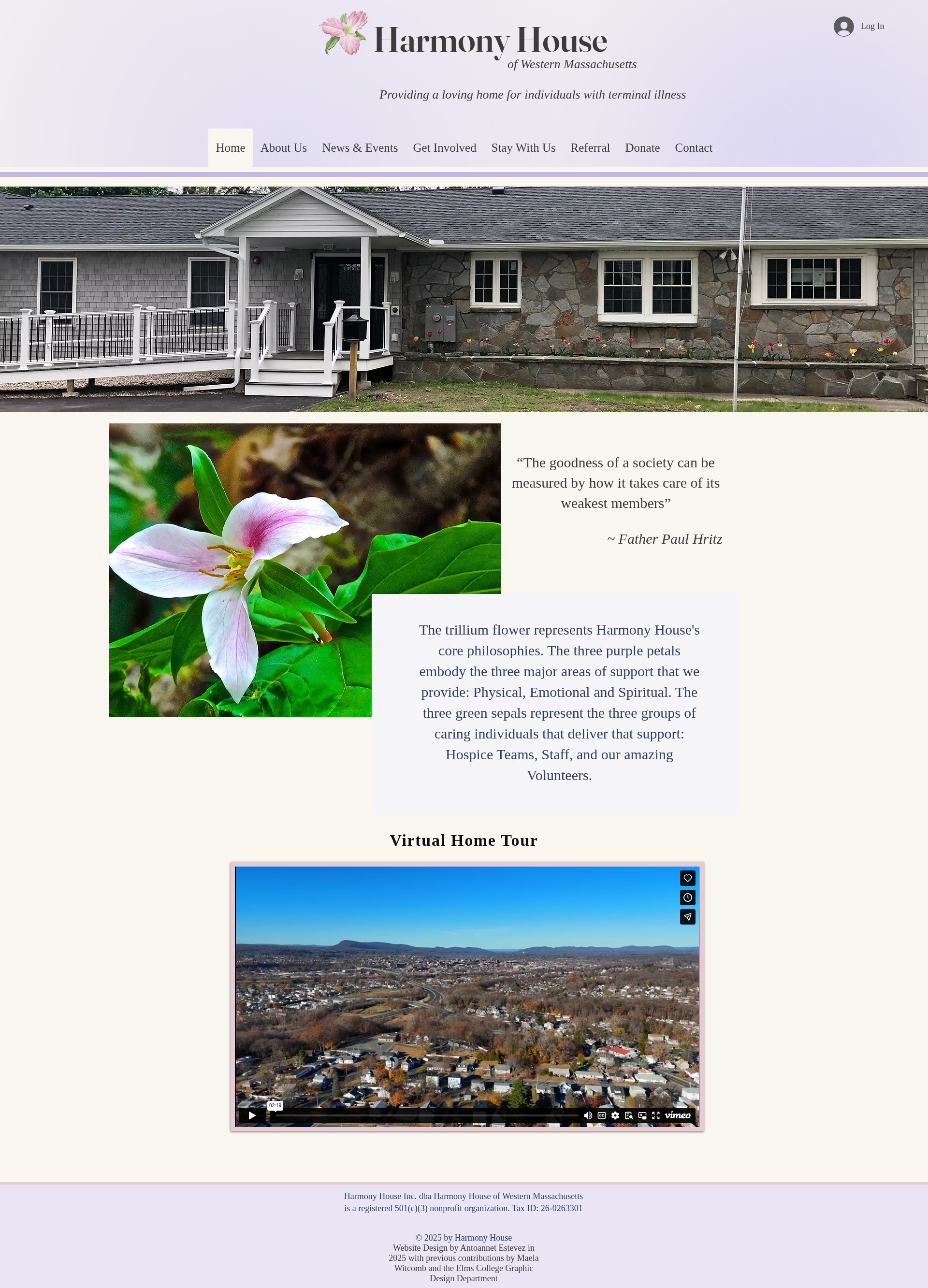 Screenshot of harmonyhousewma.org