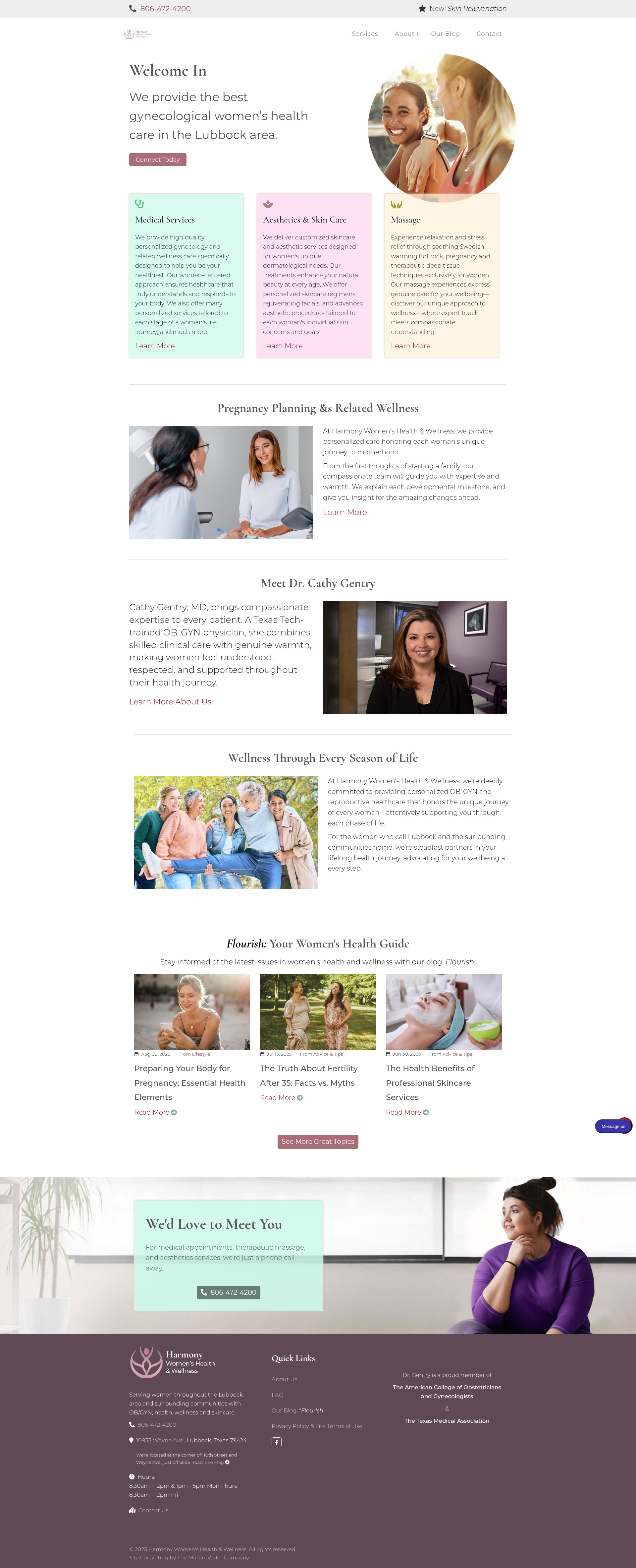 Screenshot of harmonywomenslubbock.com