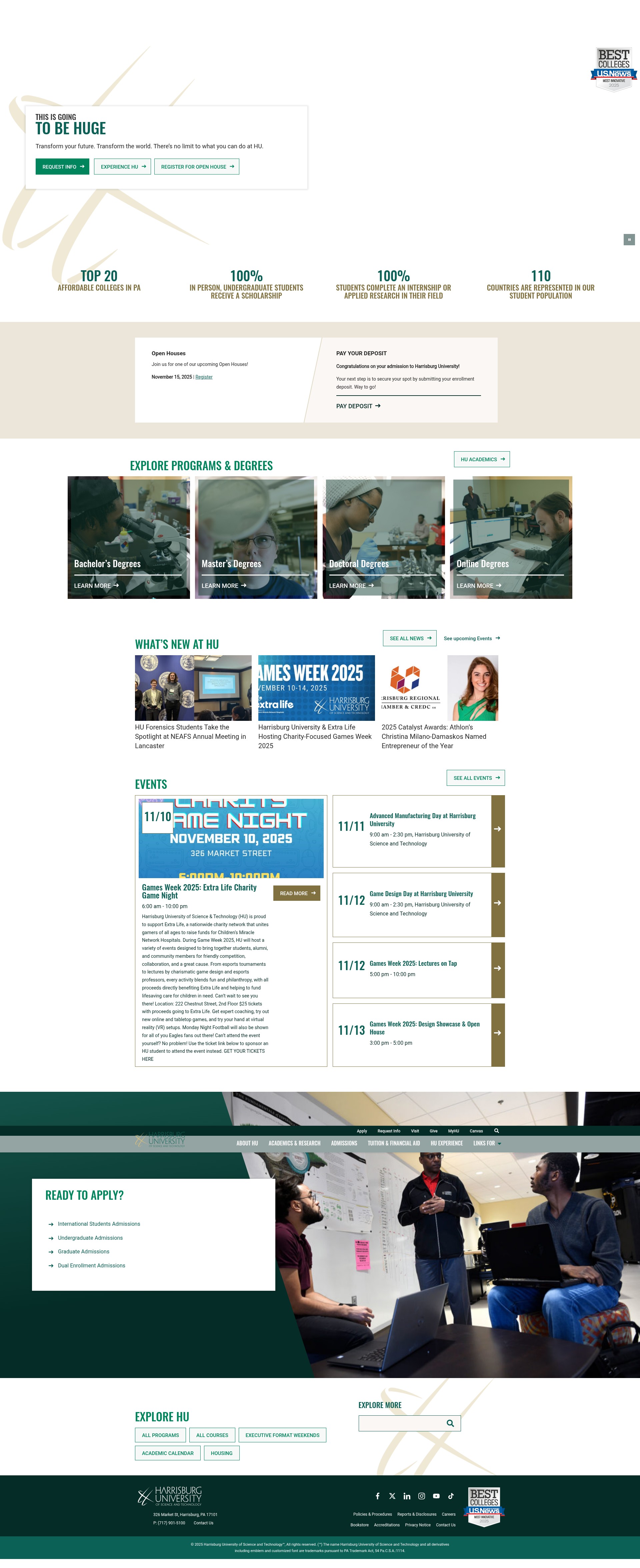 Screenshot of harrisburgu.edu