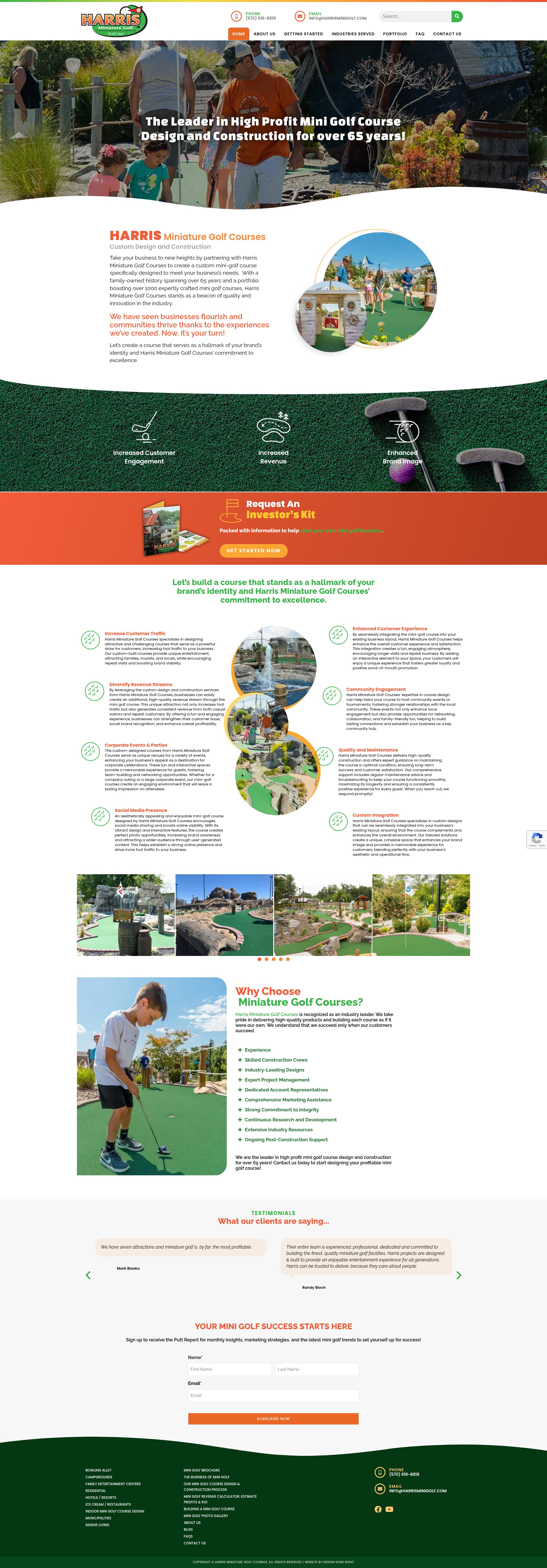 Screenshot of harrisminigolf.com