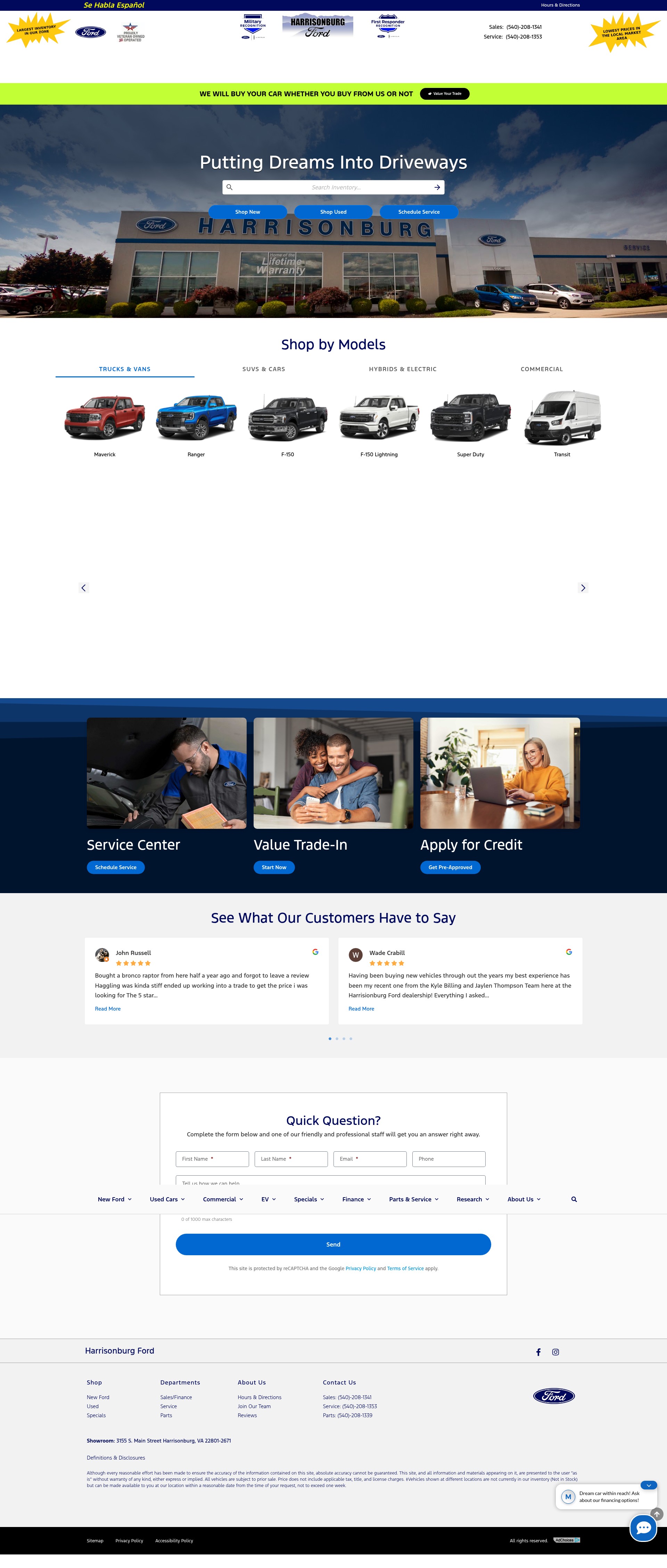 Screenshot of harrisonburgford.com
