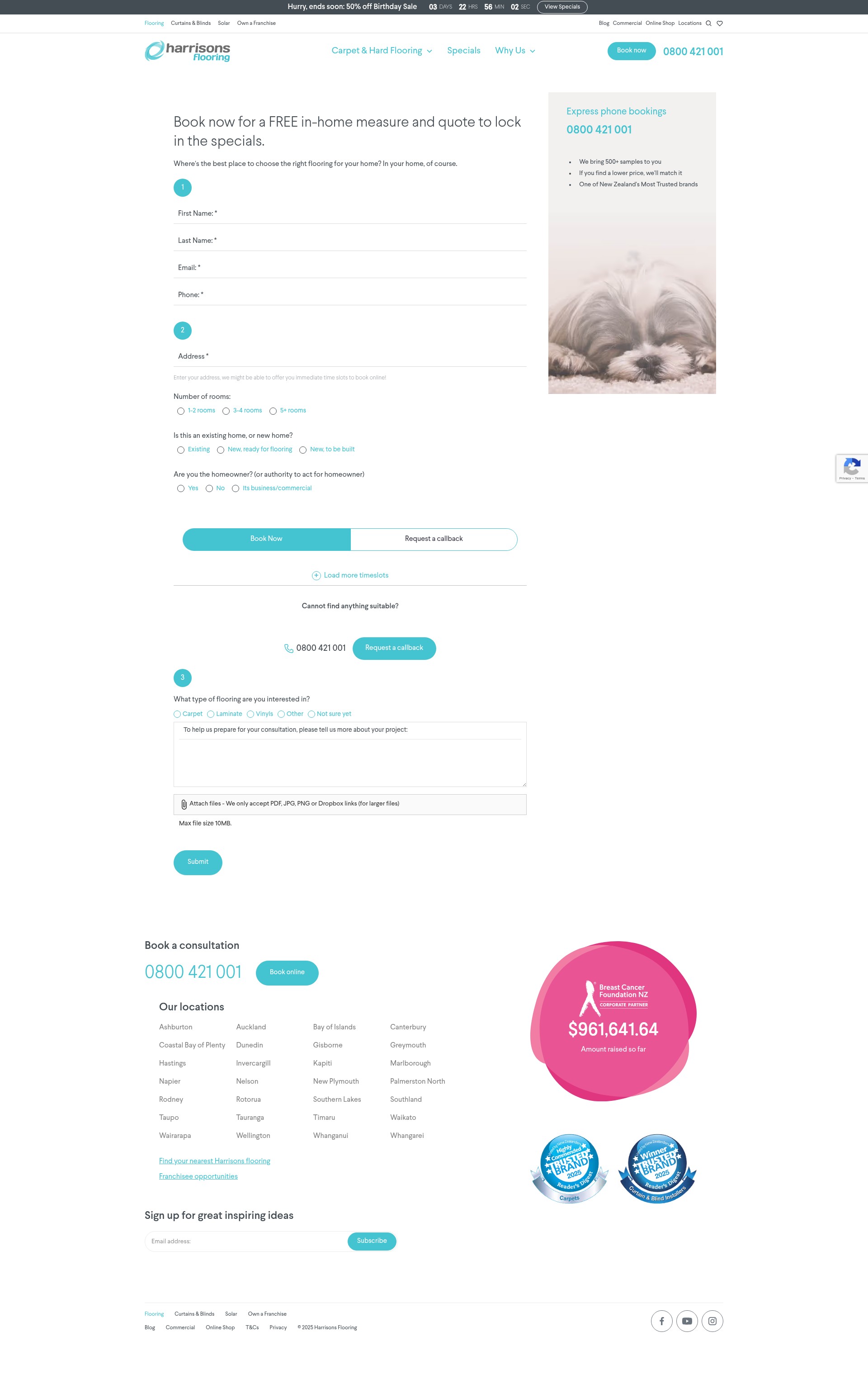 Screenshot of harrisonscarpet.co.nz