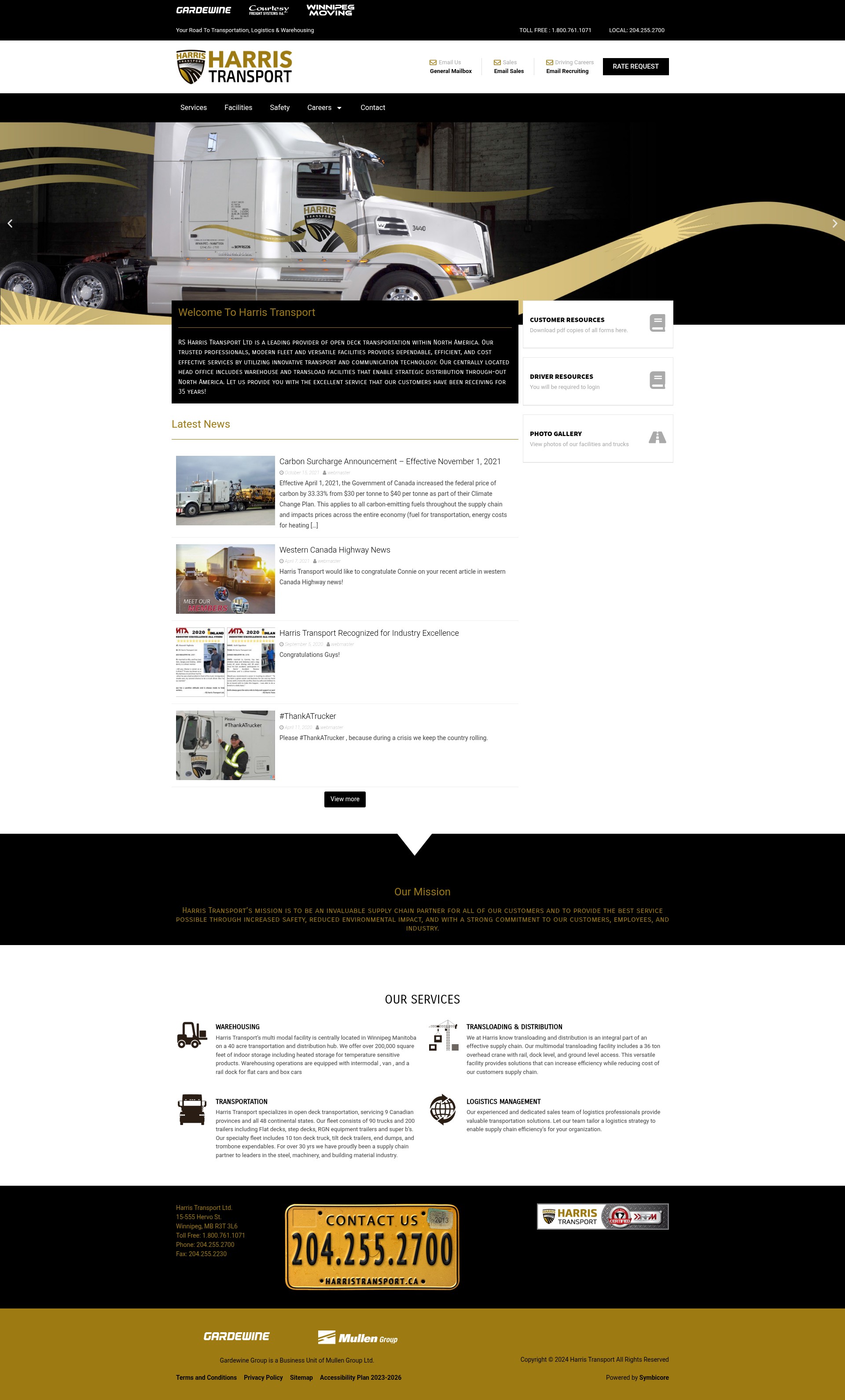 Screenshot of harristransport.ca
