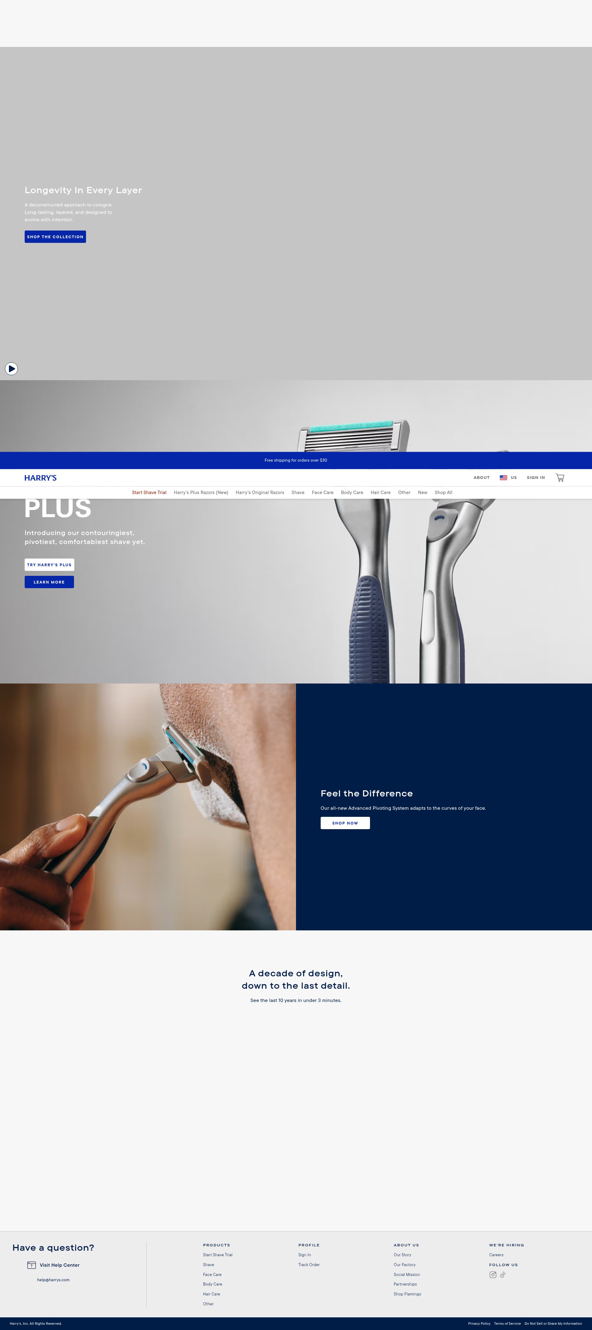 Screenshot of harrys.com