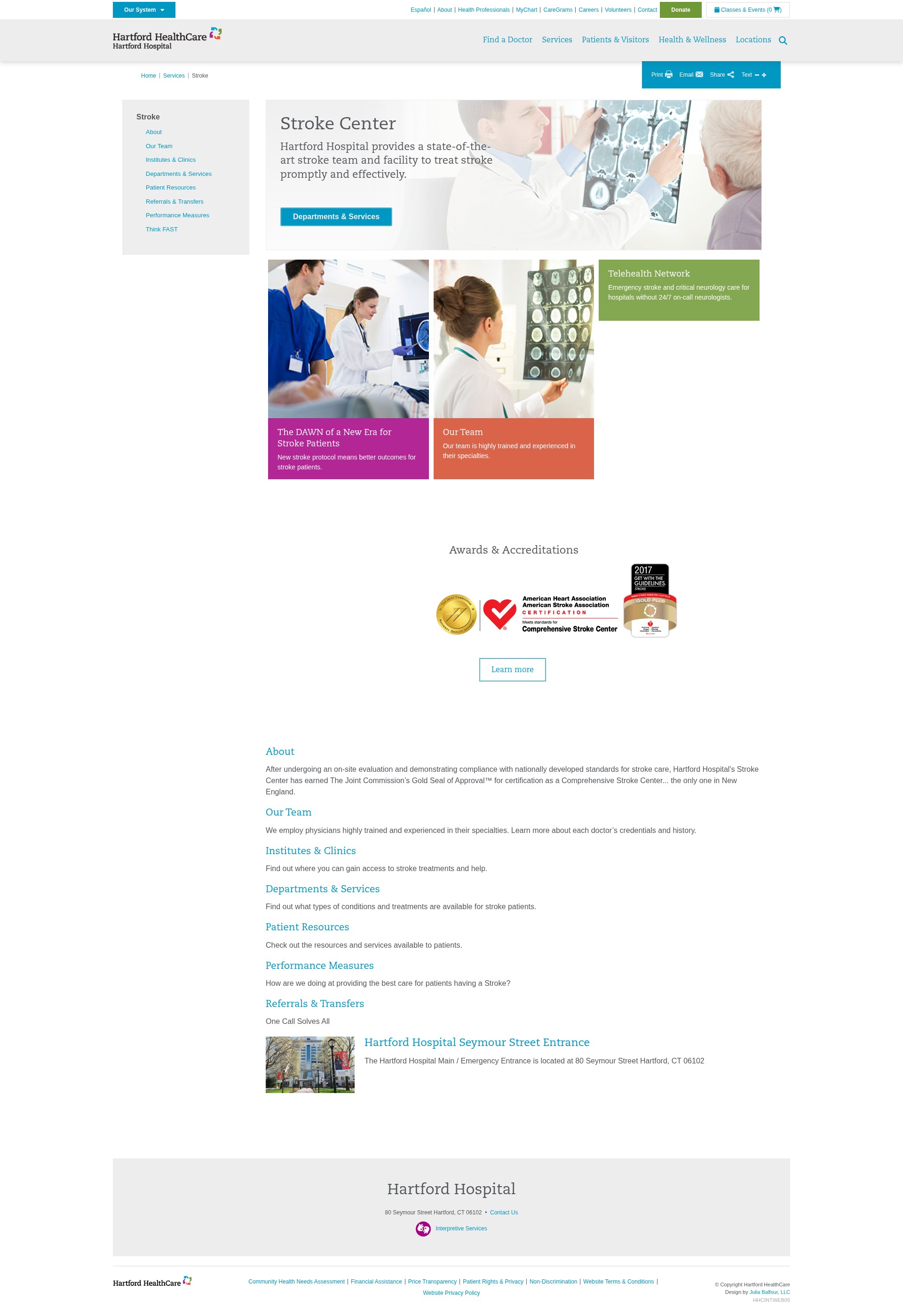 Screenshot of hartfordhospital.org