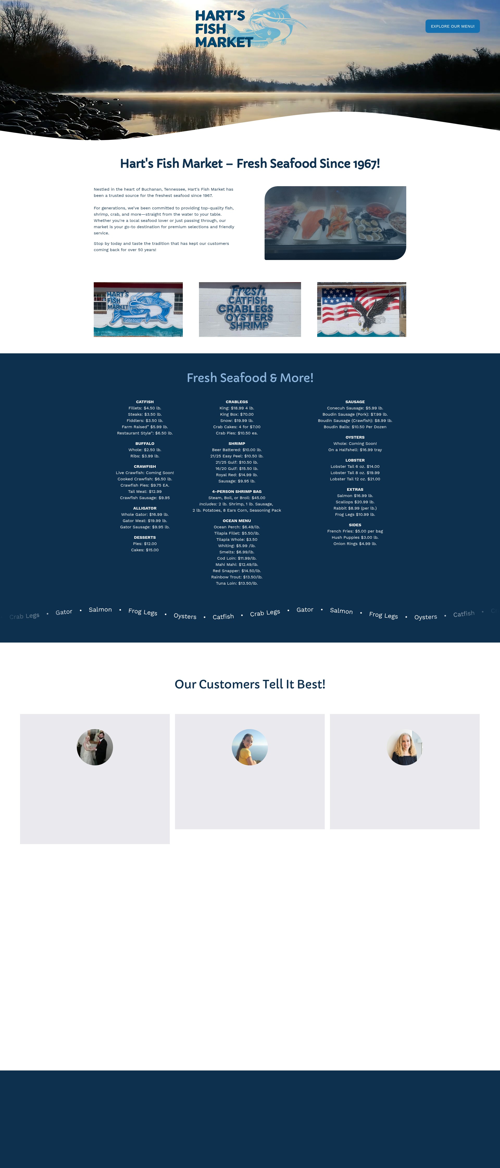 Screenshot of hartsfishmarket.com