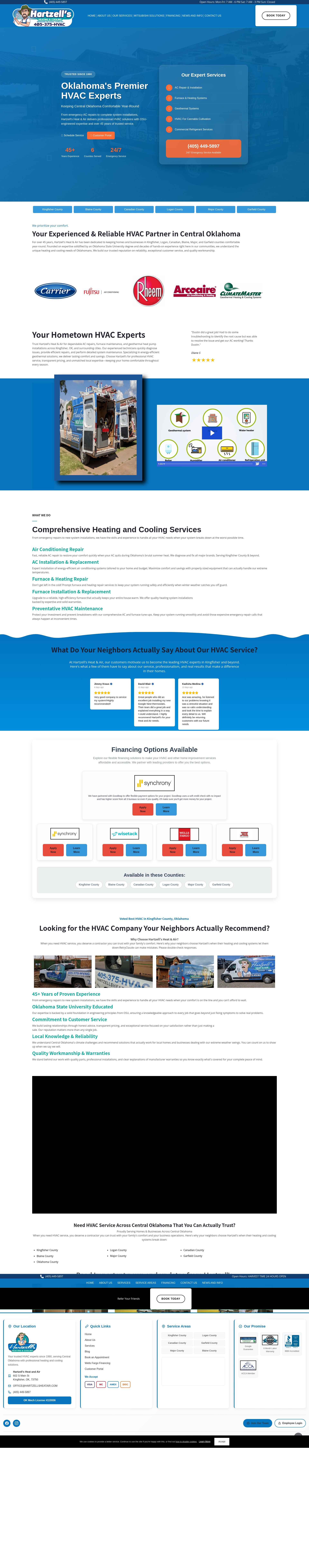 Screenshot of hartzellsheatair.com