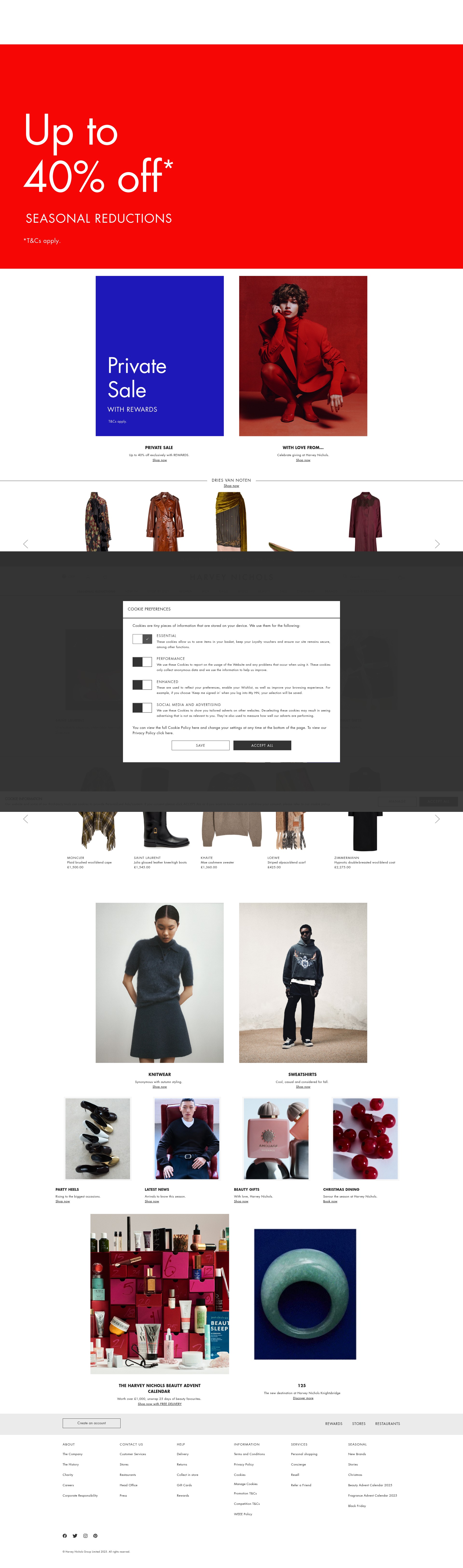 Screenshot of harveynichols.com