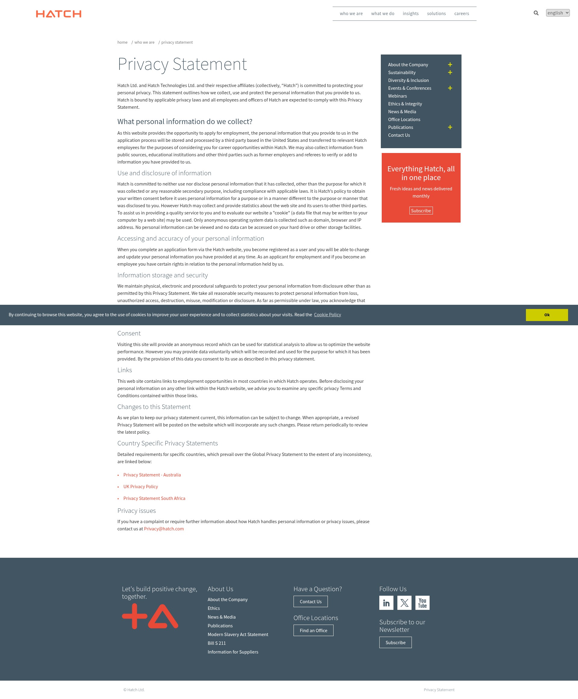 Screenshot of hatch.com