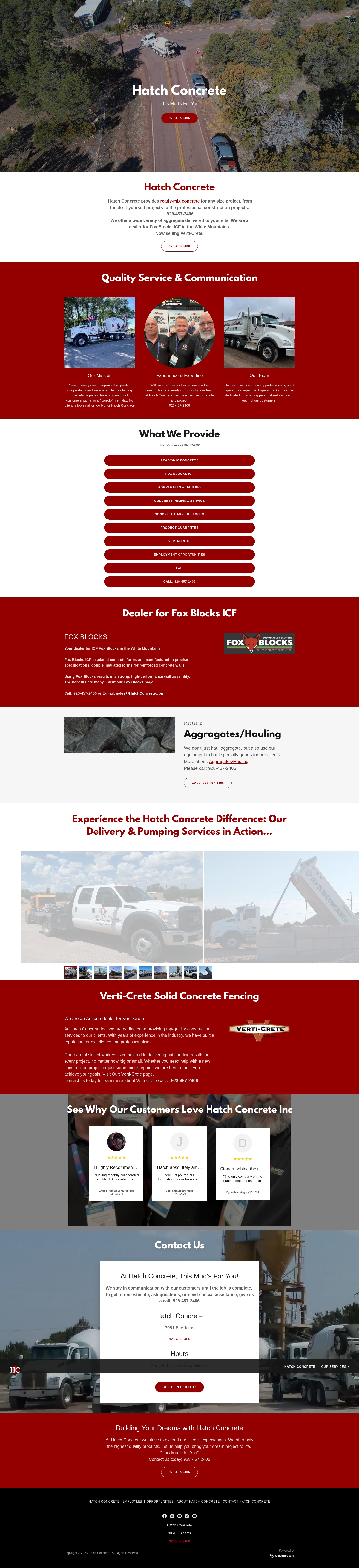Screenshot of hatchconcrete.com