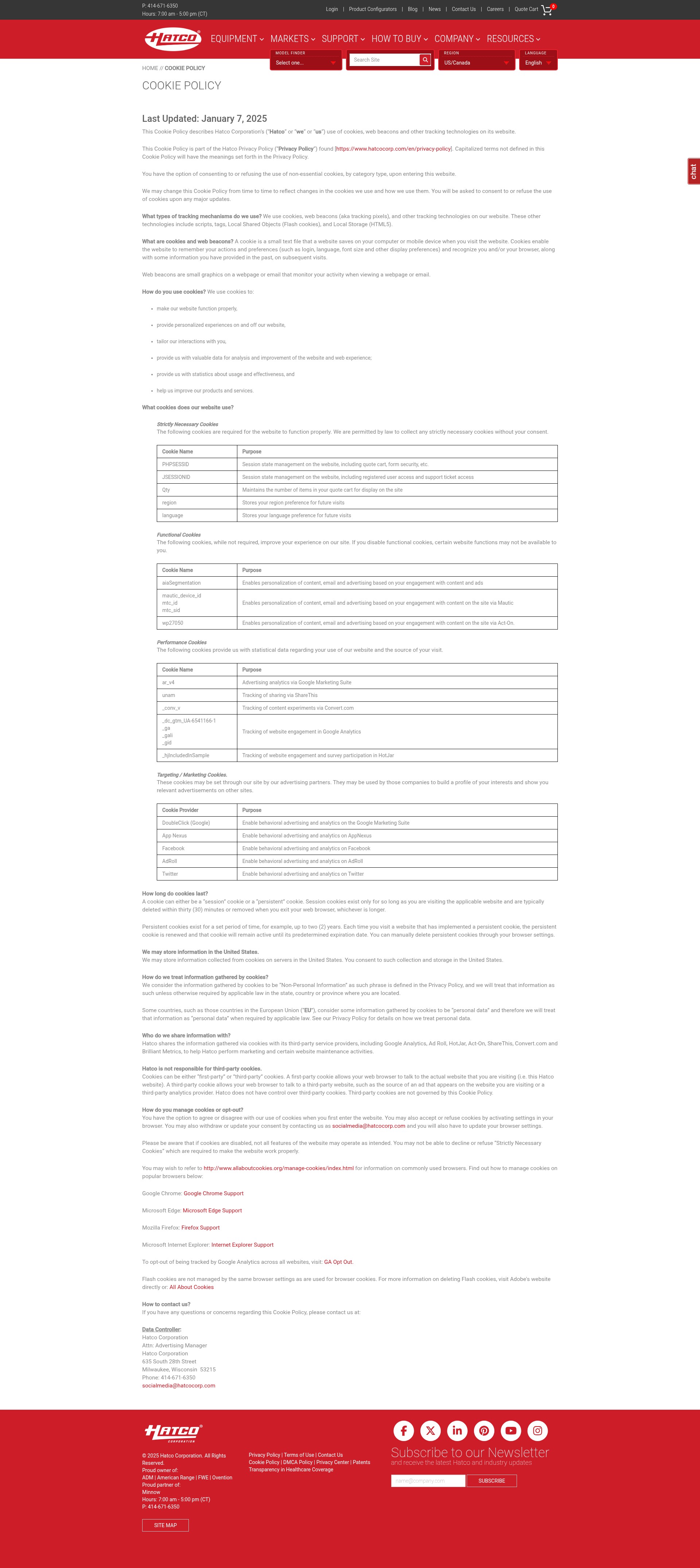 Screenshot of hatcocorp.com