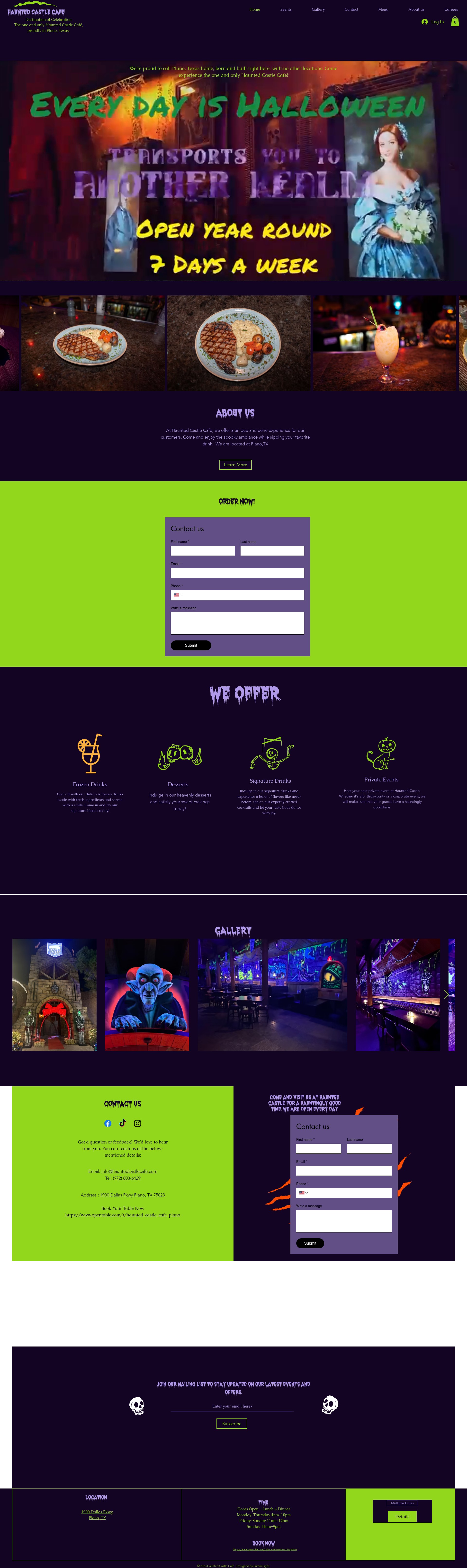Screenshot of hauntedcastlecafe.com